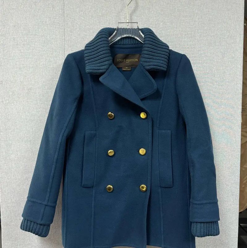 Louis Vuitton Louis Vuitton Blue Cotton Women's Coat 0089 Size ONE SIZE - 1 Thumbnail