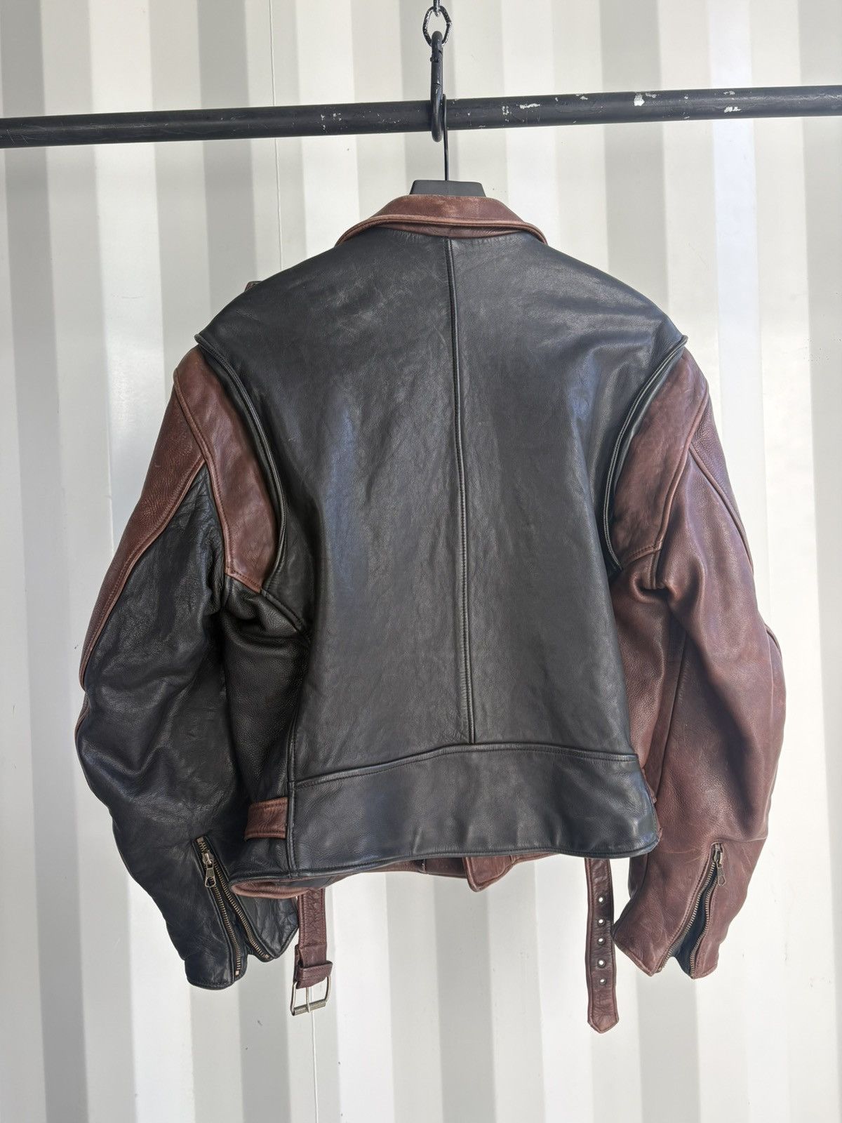 Emporio Armani Leather Moto Jacket Size US L / EU 52-54 / 3 - 3 Thumbnail