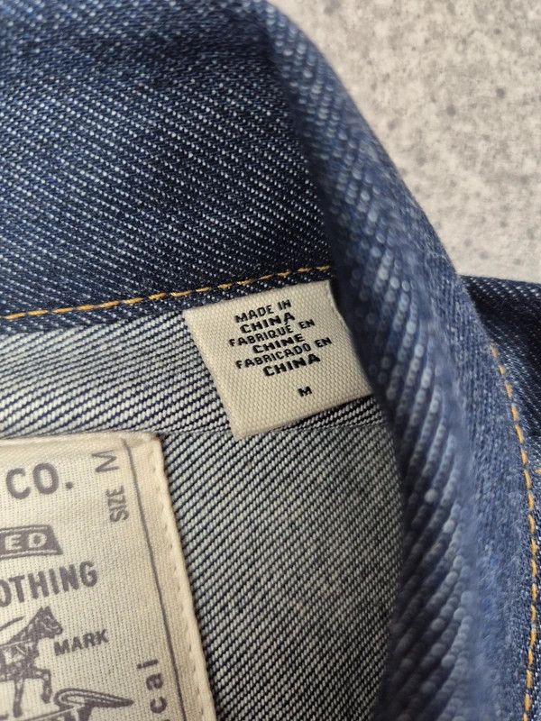 Levi's Levi's Sacai Men's Navy Blue Denim Trucker Jacket Size M Size US M / EU 48-50 / 2 - 8 Thumbnail