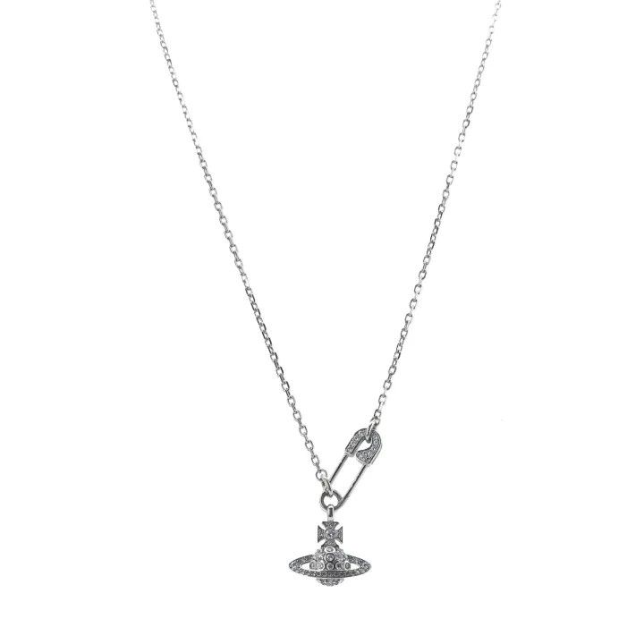 Vivienne Westwood Vivienne Westwood Lucrece Crystal Safety Pin Necklace 0079 Size ONE SIZE - 1 Thumbnail