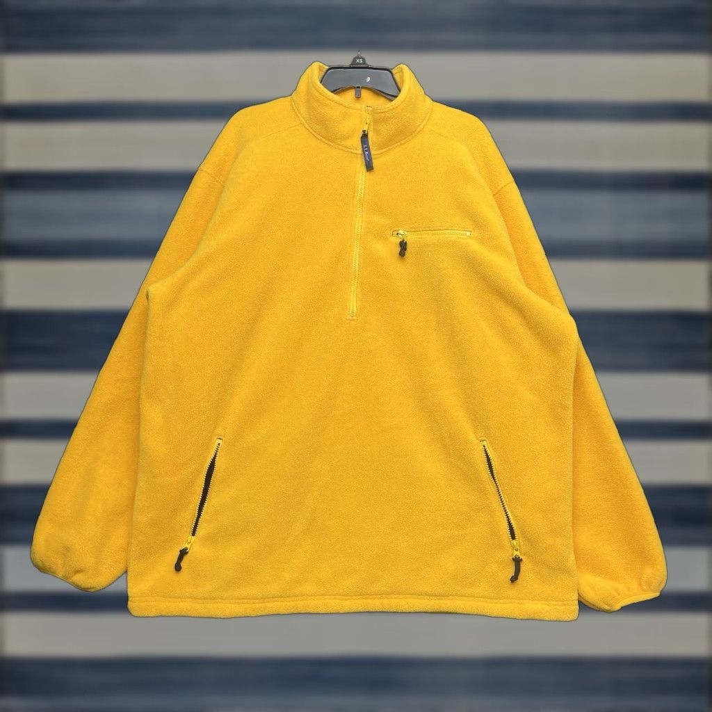 Vintage VINTAGE L.L. Bean Jacket Mens XL Yellow 1/4 Zip Fleece Pocket Hiking Polyester Solid Regular Long Sleeve Gender: Mens Size US XL / EU 56 / 4 - 1 Thumbnail