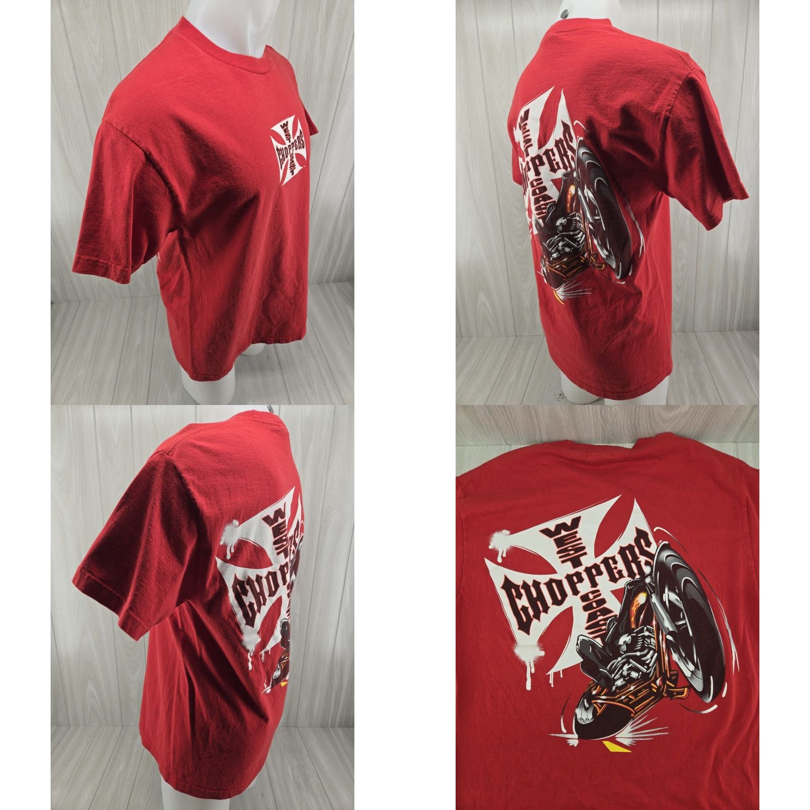West Coast Choppers VINTAGE West Coast Choppers Shirt Mens T-Shirt 90s Red L 30" Down Back 21" Armpit to Armpit Jesse James WCC Y2K Size US L / EU 52-54 / 3 - 8 Thumbnail