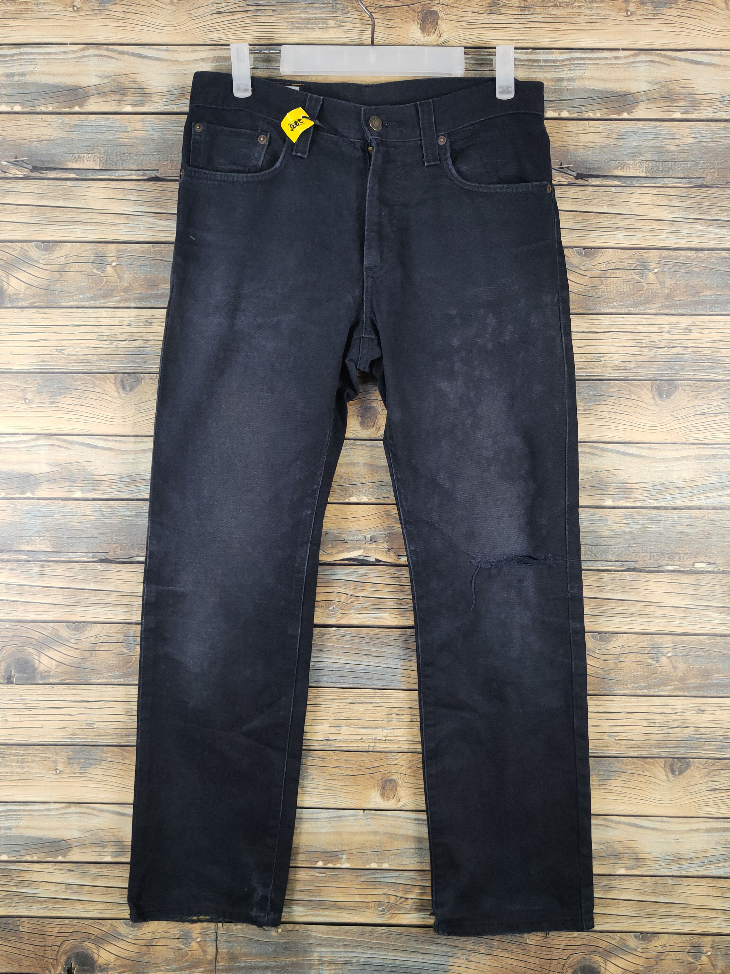 Edwin Edwin Black Distressed Ripped denim Jeans #W1714 Size US 30 / EU 46 - 1 Thumbnail