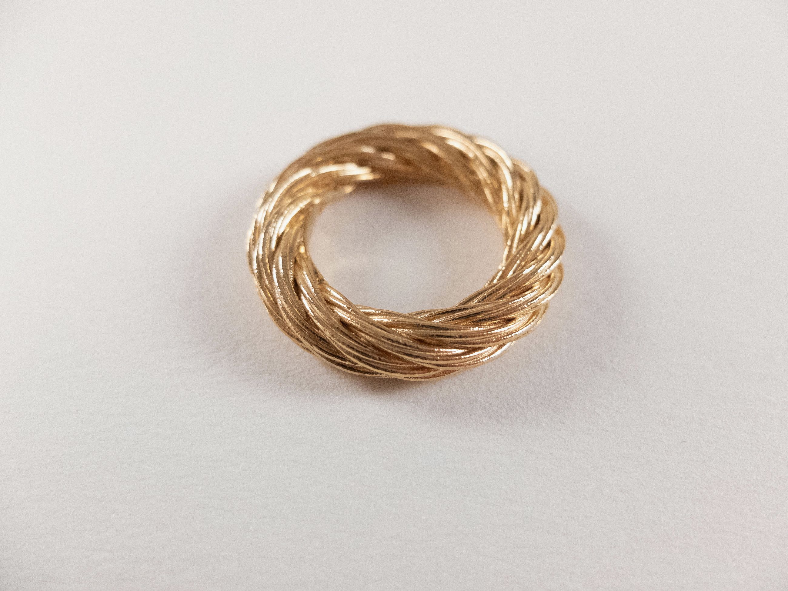 Bottega Veneta BOTTEGA VENETA Cord gold plated twisted silver ring 21 q Size ONE SIZE - 1 Thumbnail