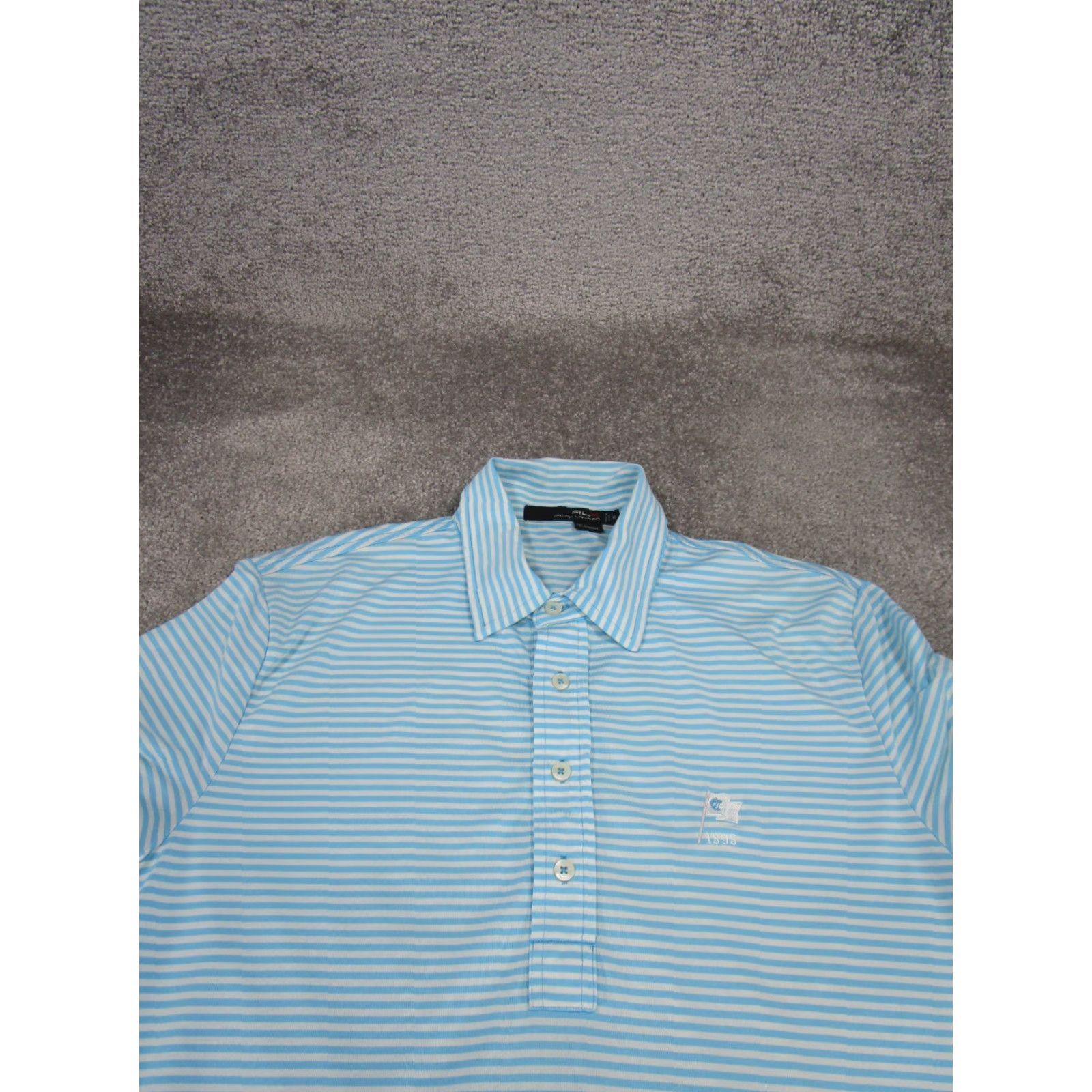 RLX Ralph Lauren RLX Ralph Lauren Polo Shirt Mens Medium White Striped Golf Stretch Outdoor Size US M / EU 48-50 / 2 - 2 Thumbnail