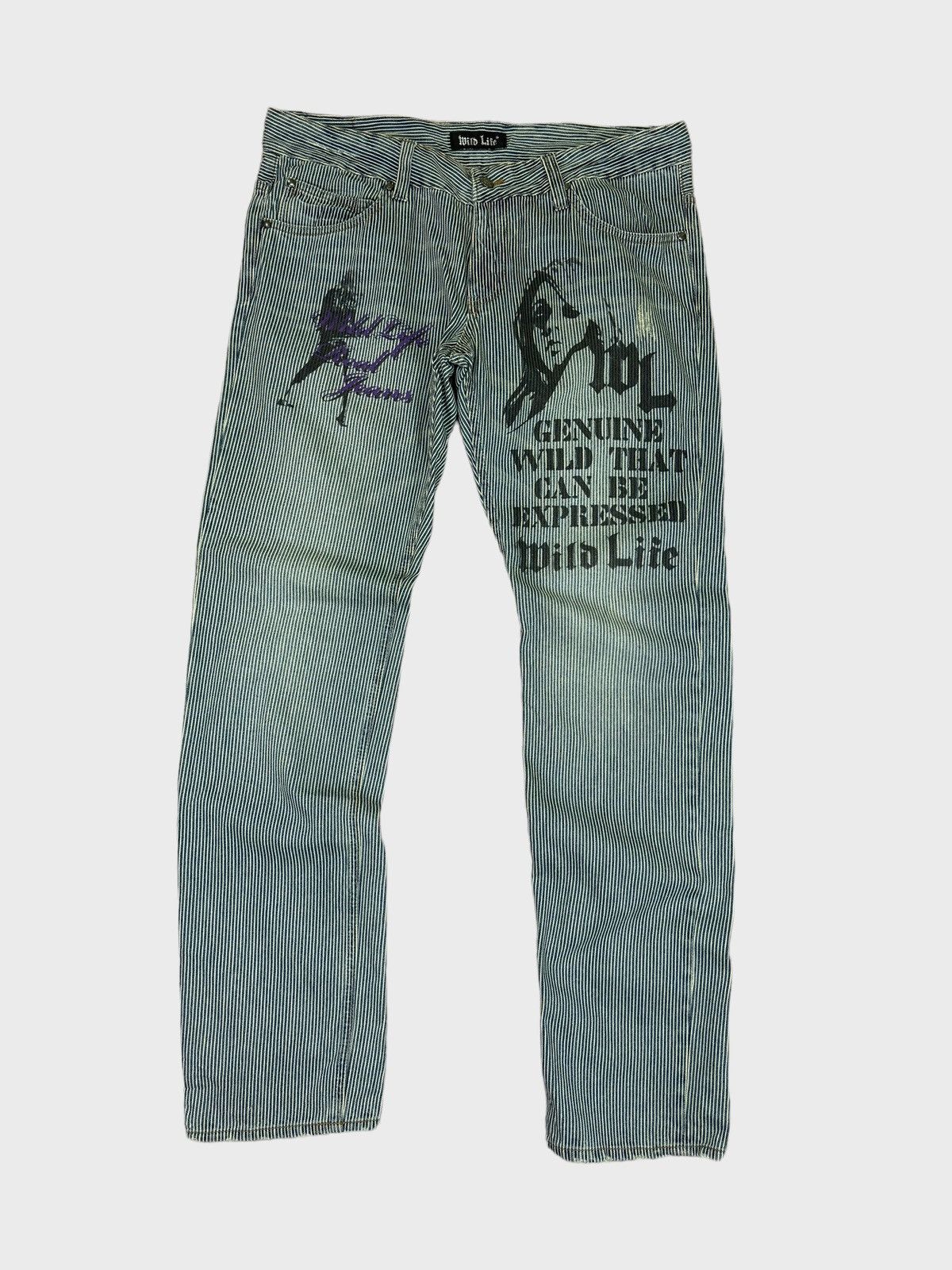 Japanese Brand Genuine WILD LIFE Hickory Hysteric Glamour Style Pants Size US 35 - 1 Thumbnail