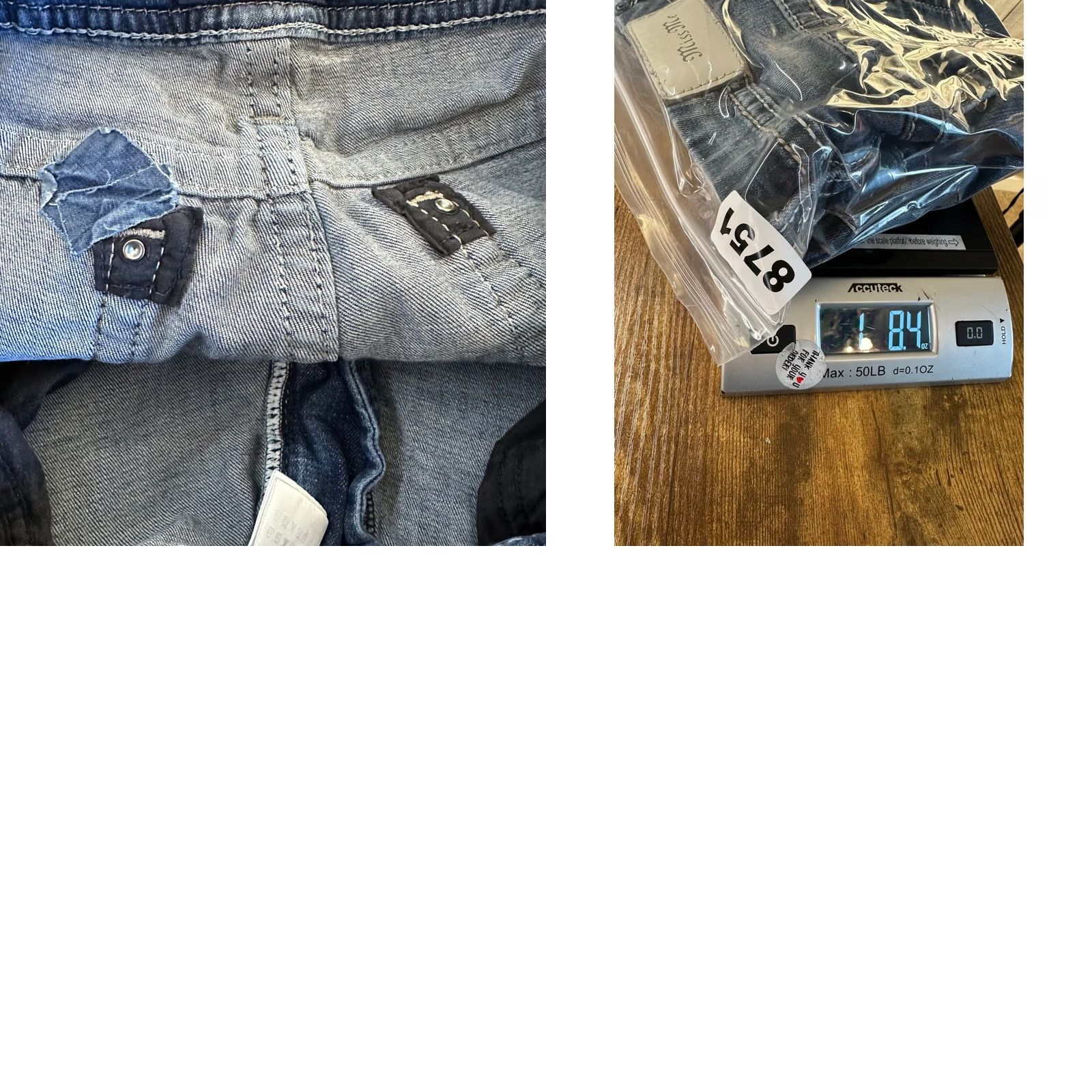 Miss Me Miss Me Jeans Distressed Straight Leg Medium Wash Blue Denim Embellished Rhinestone Pockets 5-Pocket Logo M Western Y2K Womens 32x33 Jeans Size 24" / US 00 / IT 34 - 9 Thumbnail