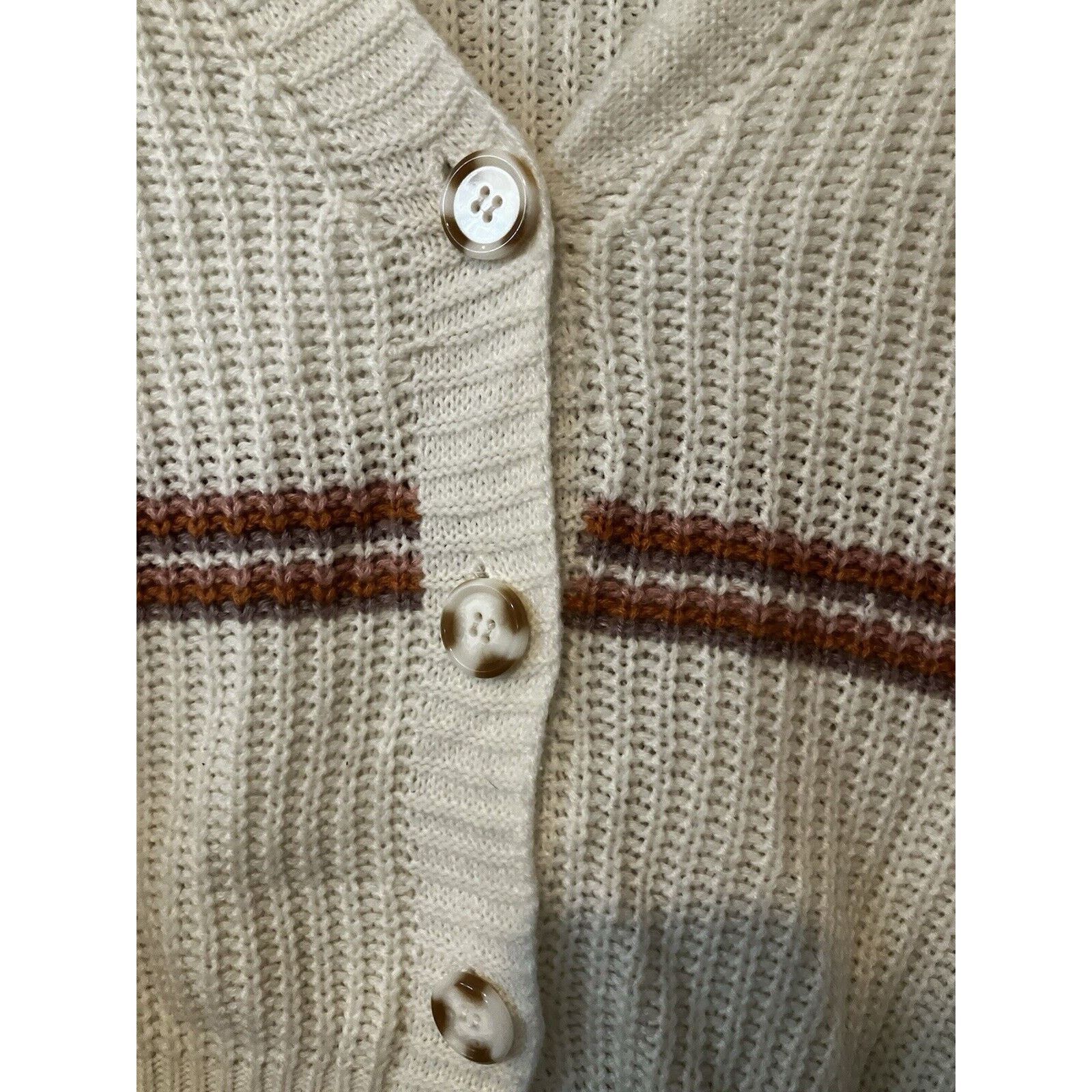 Other Polly Esther oversized cardigan sized medium white tan Size M / US 6-8 / IT 42-44 - 4 Thumbnail