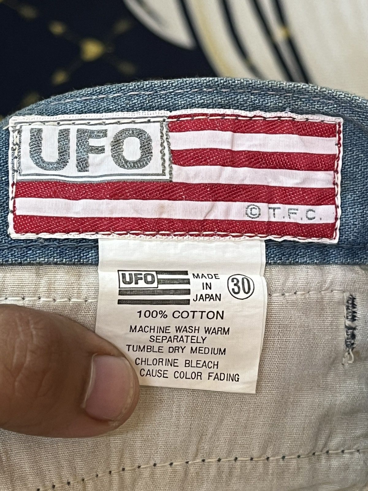 4GSELLER Vintage UFO Massive Flare Bell Bottom Denim Size US 27 - 9 Thumbnail