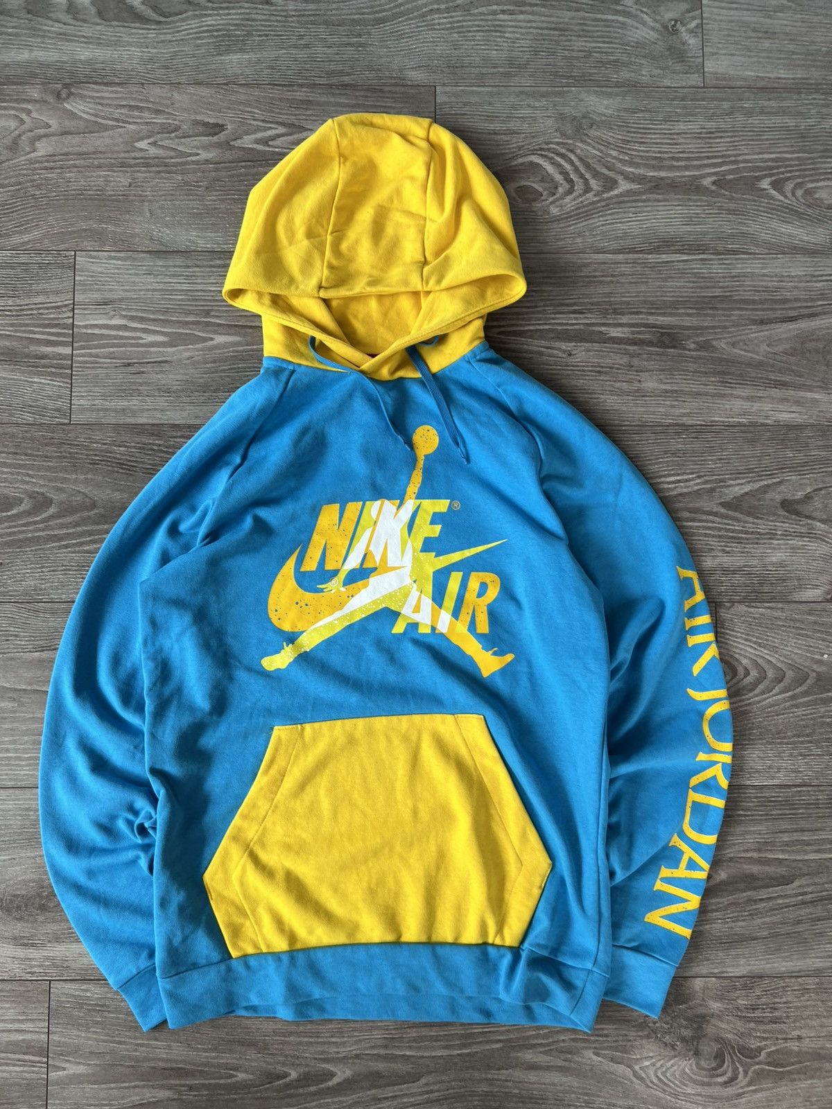 Jordan Brand Nike Air Jordan Jumpman Big Logo Blue/Yellow Patriot Hoodie Size US M / EU 48-50 / 2 - 1 Thumbnail