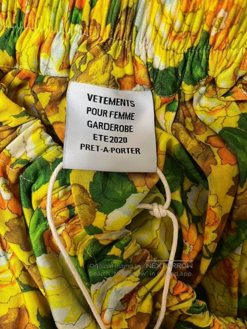 Vetements Vetements size S Yellow Floral Dress Size 22" - 4 Thumbnail