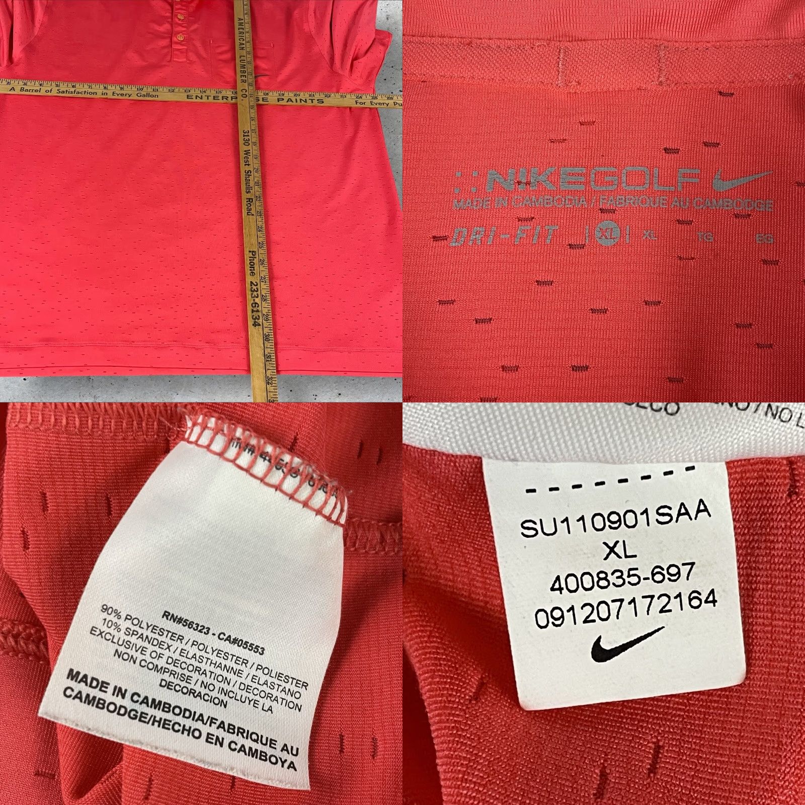 Nike Nike Polo Shirt Men’s XL Red Short Sleeve Dri-Fit Performance Golf T33 Size US XL / EU 56 / 4 - 8 Thumbnail