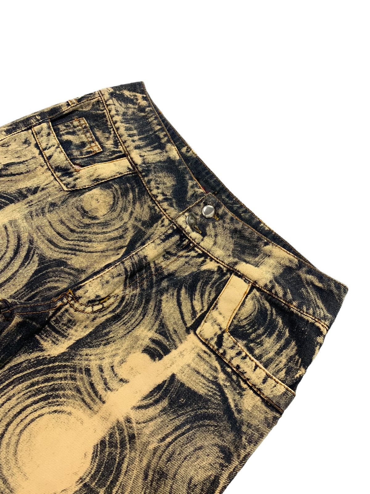 Japanese Brand × Tornado Mart HuaDi Japan Abstracts Circle Mud Rust Flared Denim Pants Size US 29 - 7 Thumbnail