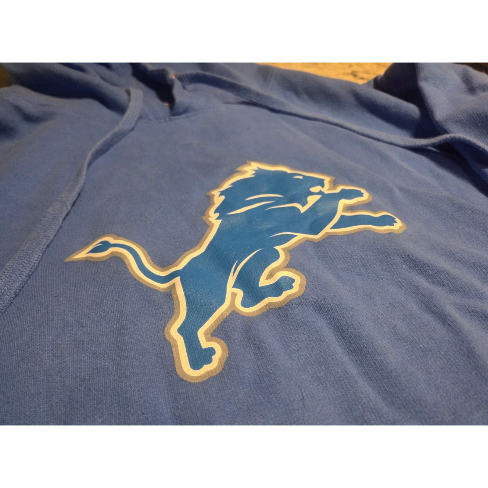 Vintage Fanatics Detroit Lions Hoodie 2XL Mens Blue Pullover NFL Distressed Pockets Hooded Crew Neck Fleece Cotton Blend Graphic Print Sports Football Size US XXL / EU 58 / 5 - 2 Thumbnail