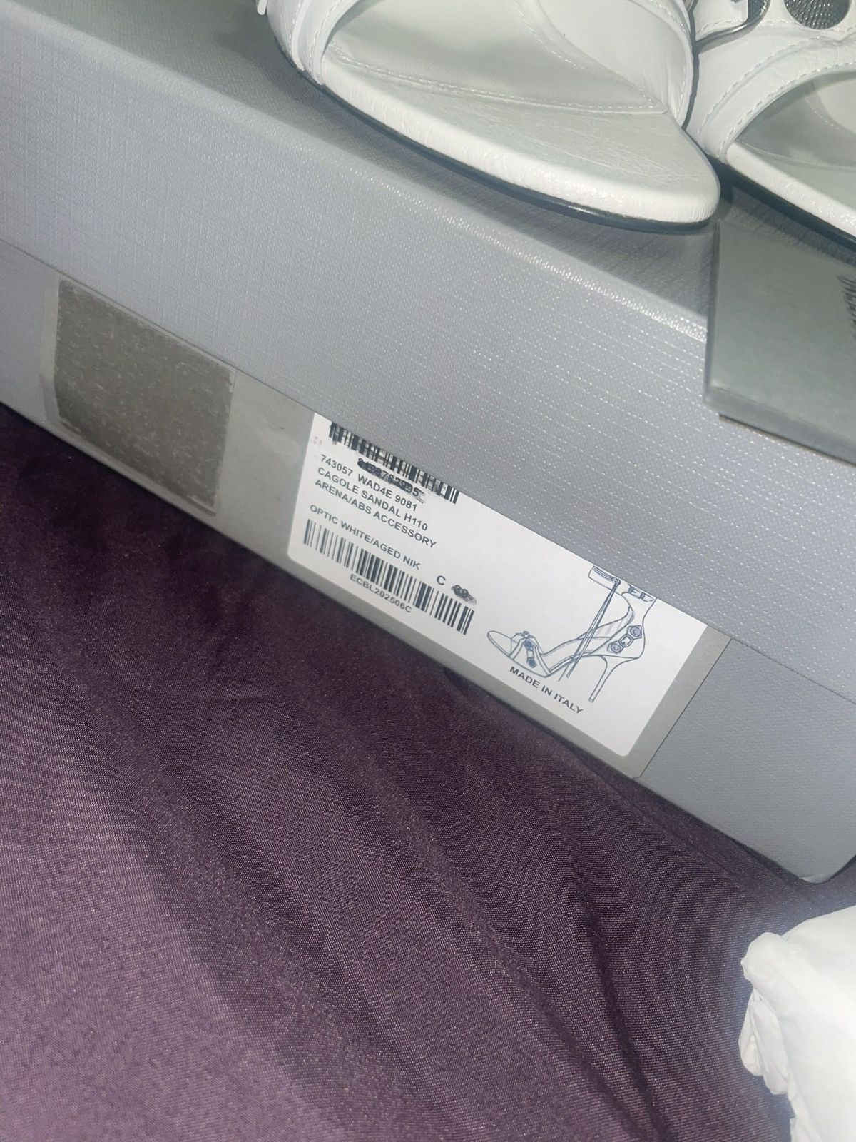 Balenciaga BALENCIAGA Women's Cagole 110mm Sandal in Optic White Size US 8 / IT 38 - 12 Thumbnail