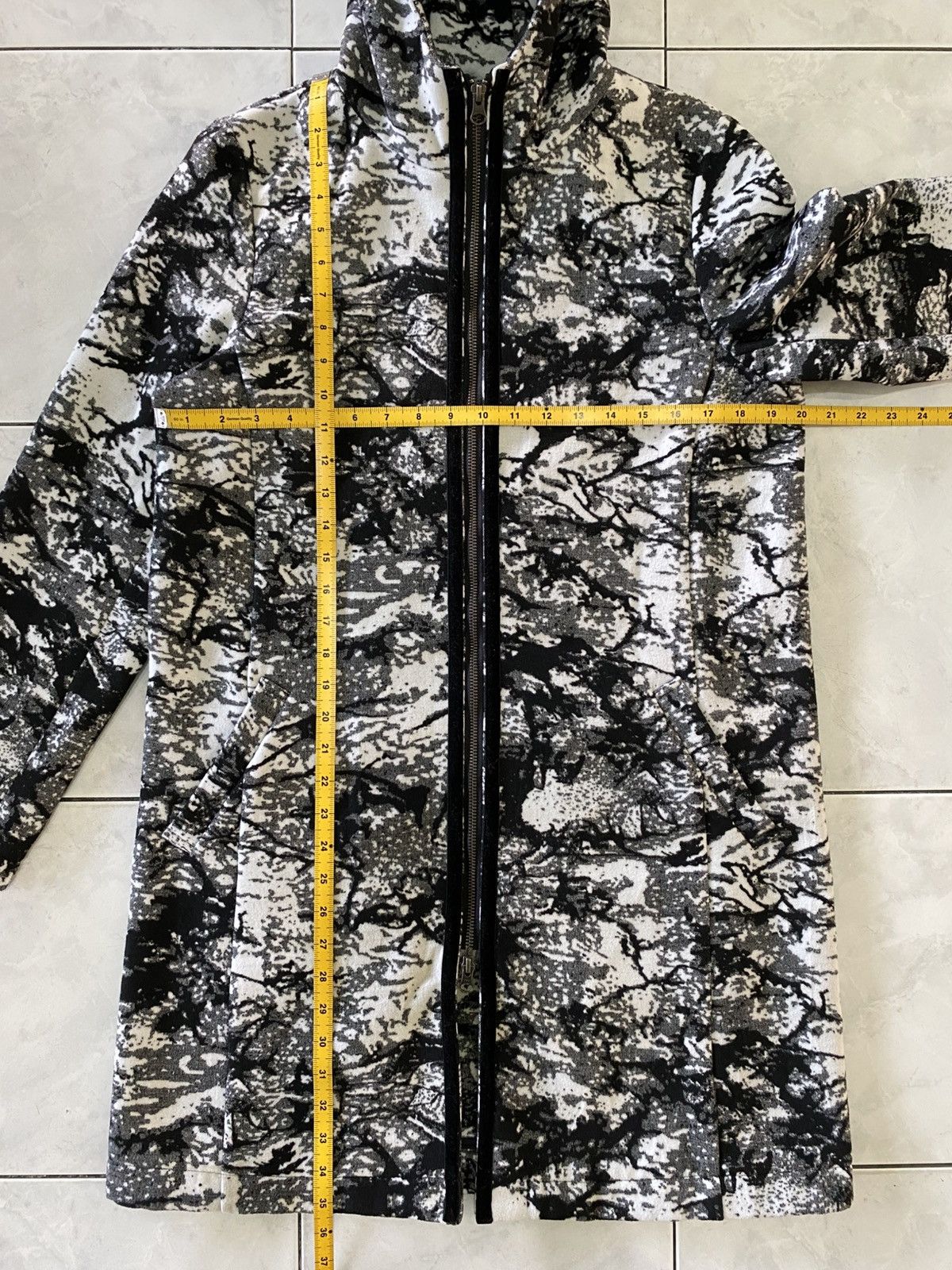 Japanese Brand Raymayers Fabric From ITALY Monochrome Jacket Zip Hoodie Size US M / EU 48-50 / 2 - 20 Thumbnail