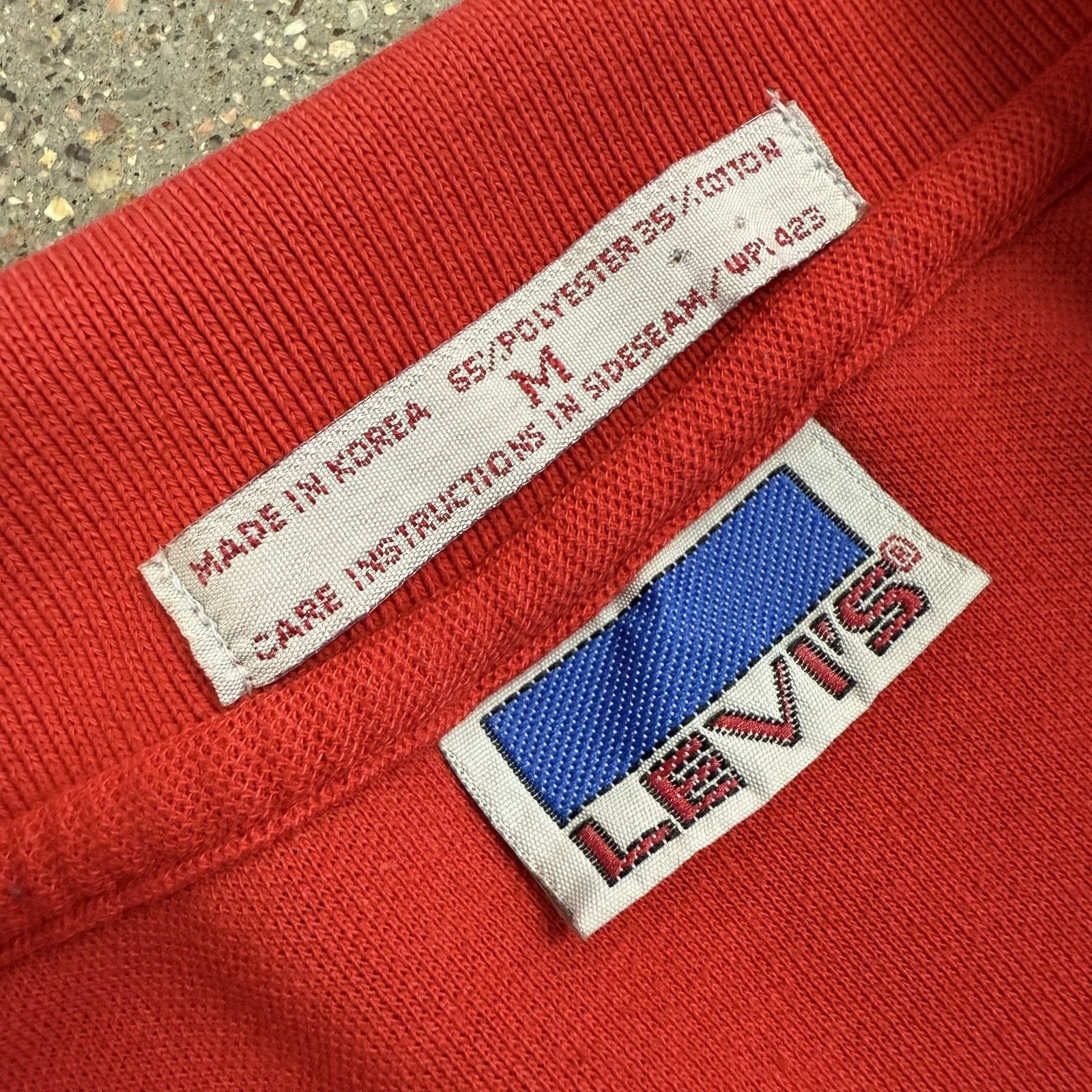 Levi's Vtg Levis Polo Shirt Mens M Red Embroidered Logo 80s Korea Size US M / EU 48-50 / 2 - 3 Thumbnail