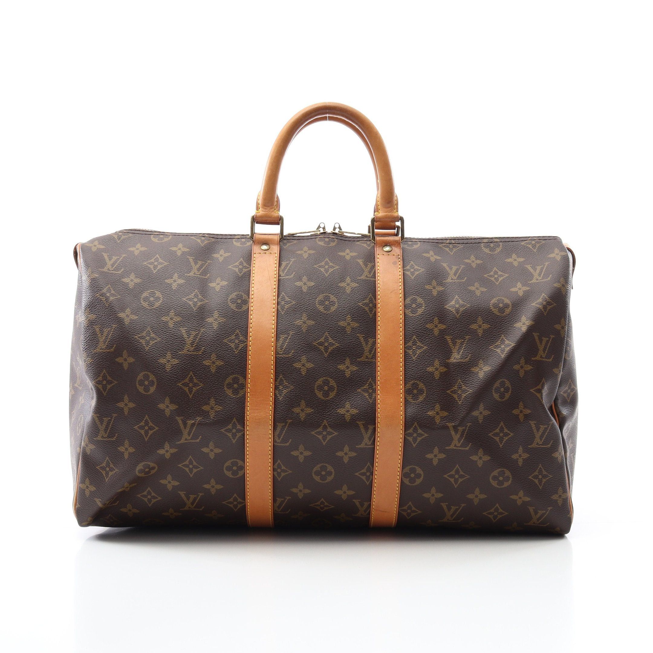 Louis Vuitton Louis Vuitton Keepall 45 Monogram Boston Bag Leather Brown Size ONE SIZE - 1 Thumbnail