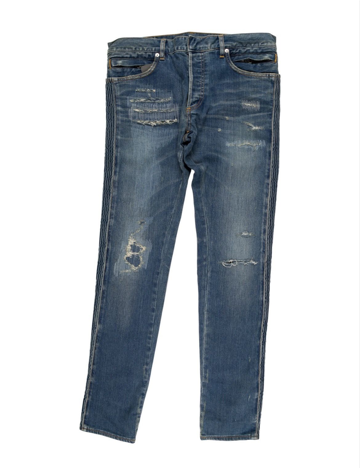 Balmain VERY RARE: S/S 2018 Balmain Destroyed Homme Skinny Jeans Size US 32 / EU 48 - 1 Thumbnail