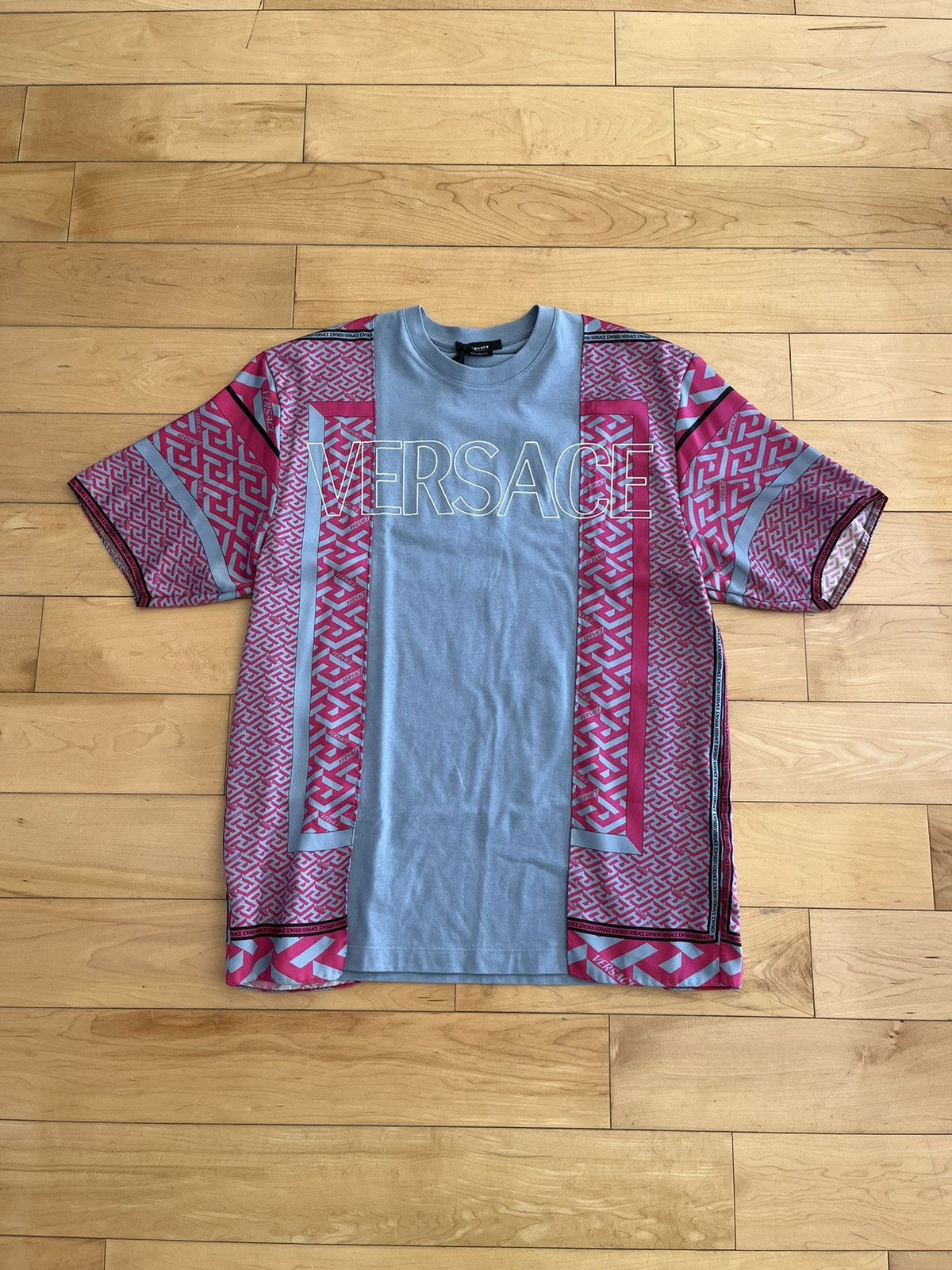 image of NWT - Versace Oversized Deconstructed T-Shirt in Blue, Men's (Size XS)