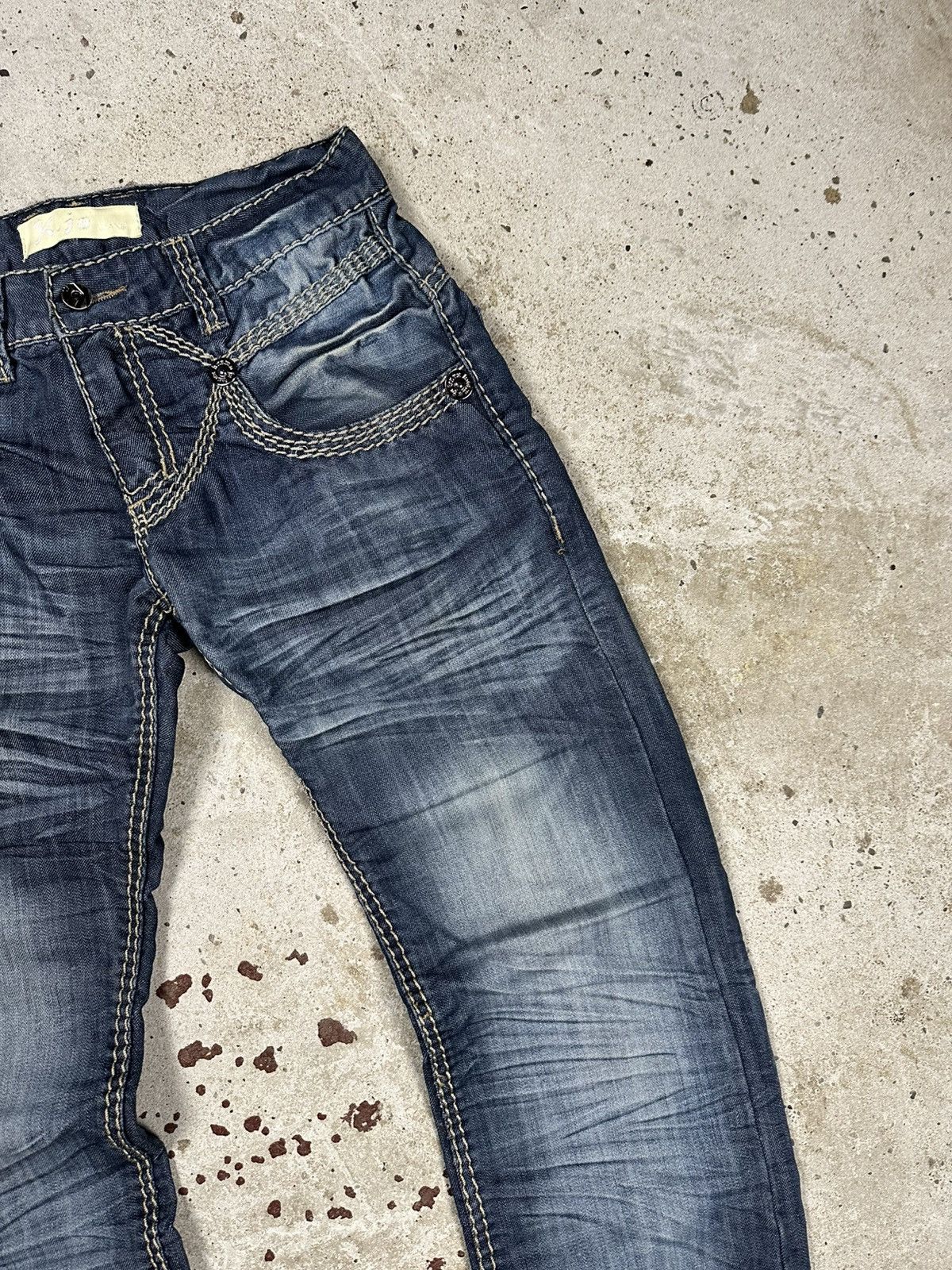 If Six Was Nine × Le Grande Bleu (L.G.B.) × Vintage Vintage Y2K Japanese Style Washed Denim Stitched Pants Jeans Size US 28 / EU 44 - 11 Thumbnail