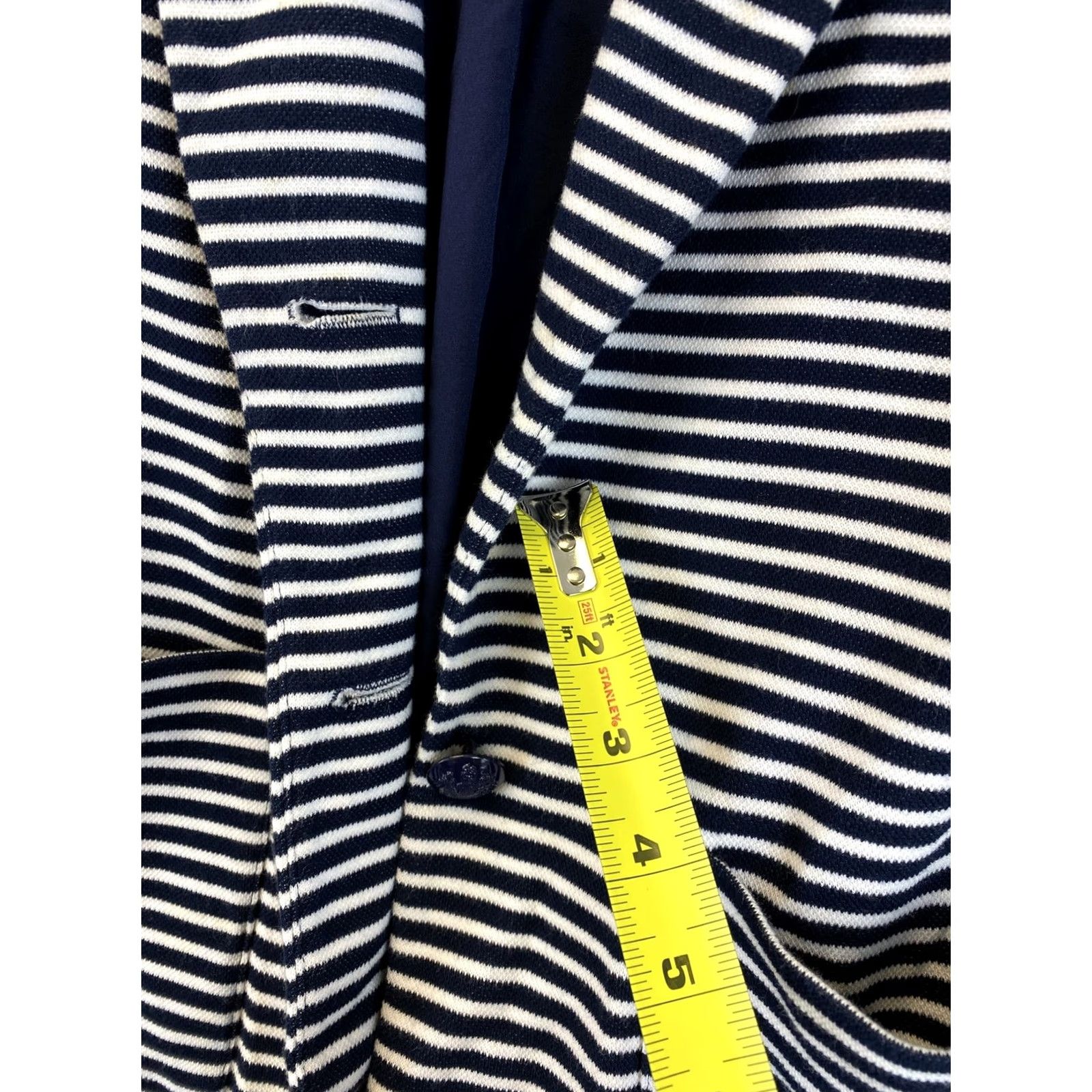 Ralph Lauren Ralph Lauren Blazer Jacket Women L Striped Button Lined 3/4 Sleeve Black White Peter Pan Collar Size L / US 10 / IT 46 - 4 Thumbnail