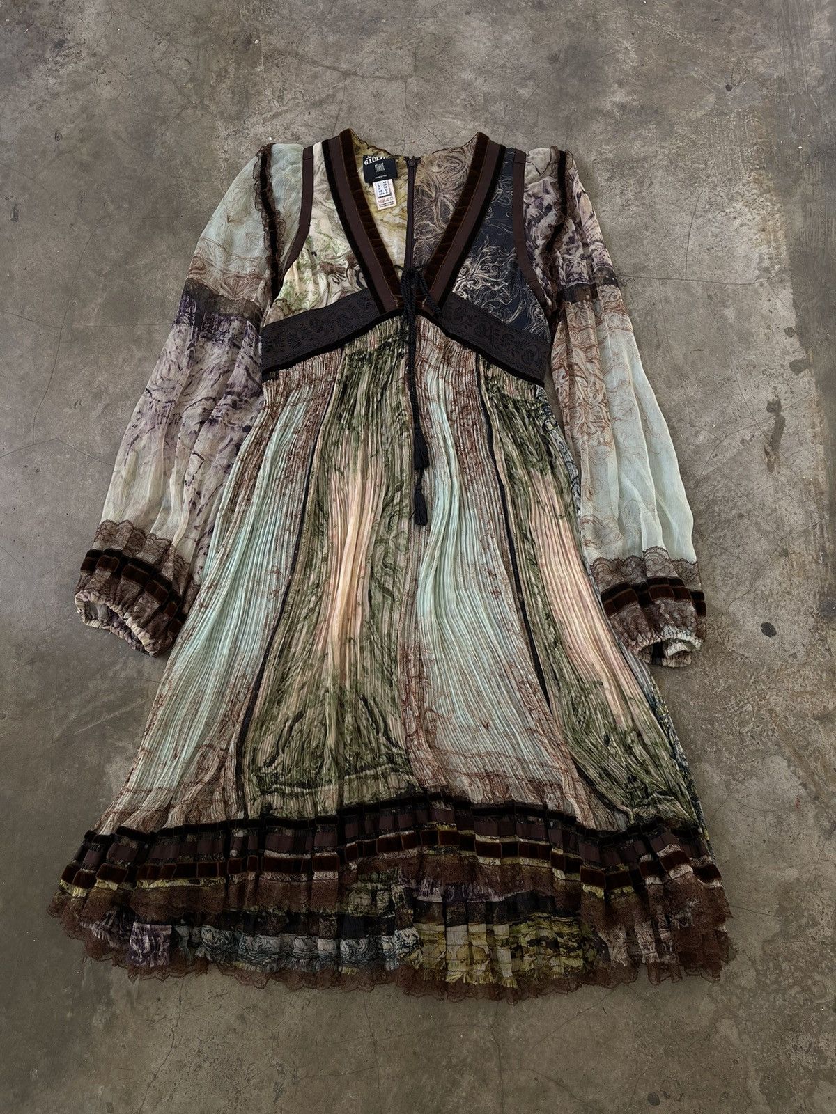 Jean Paul Gaultier AW2006 Jean Paul Gaultier Romantic Artsy Pleated Silk Lace Size M / US 6-8 / IT 42-44 - 2 Thumbnail