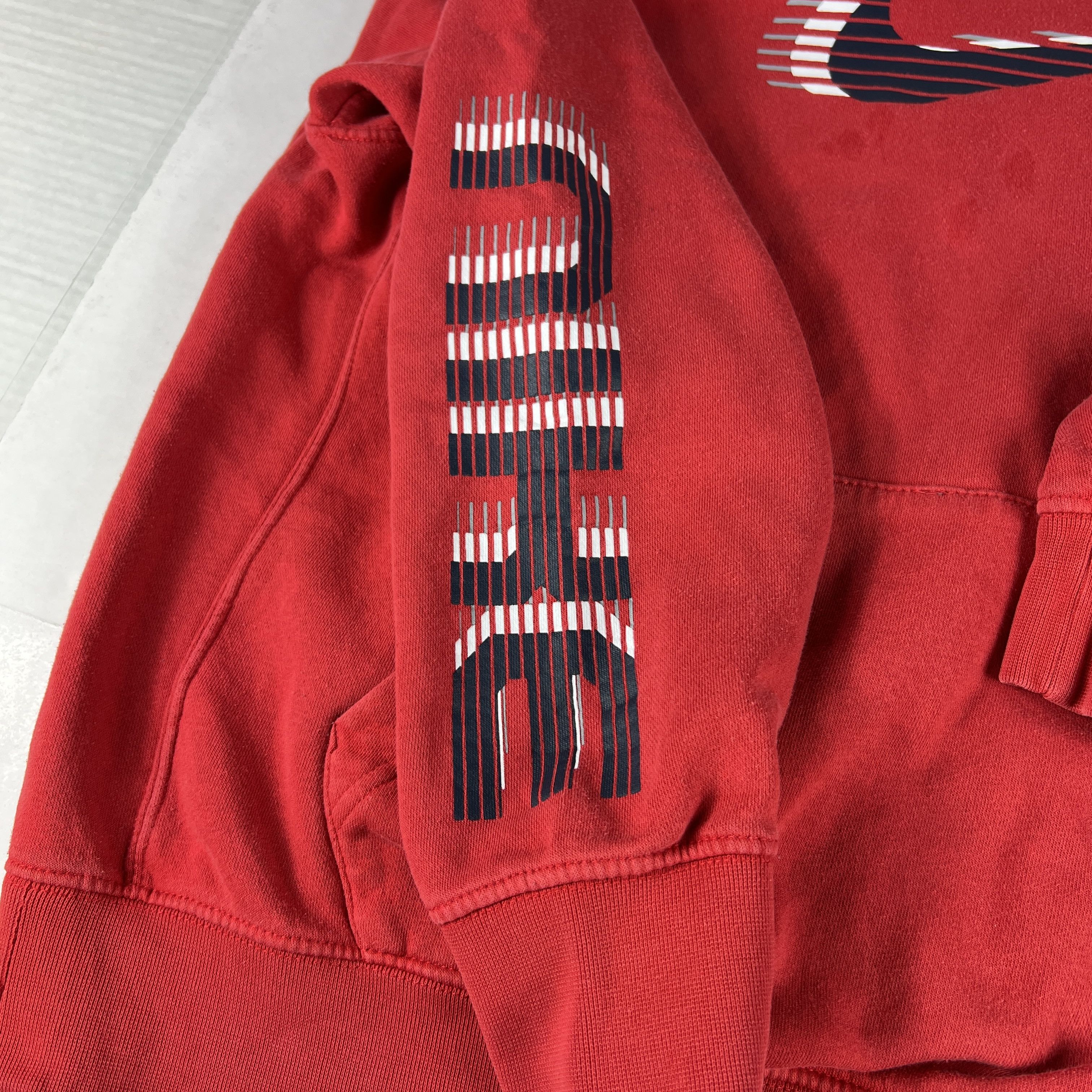 Nike Nike Sweatshirt Red Faded Check Chest Swoosh Logo Hoodie Size US L / EU 52-54 / 3 - 6 Thumbnail