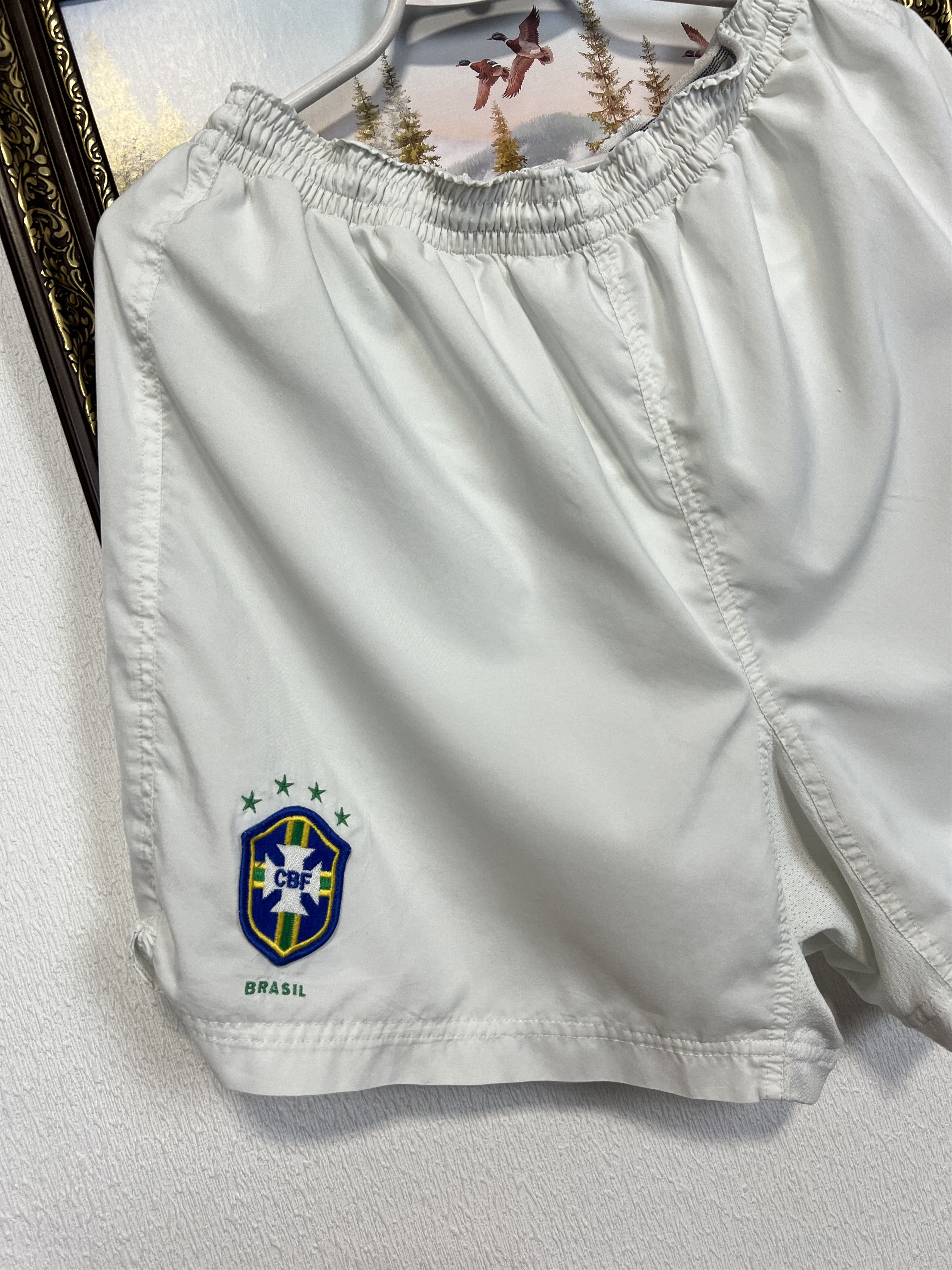 Nike Vintage 90's Brazil Football Shorts Soccer Athletic National Size US 34 / EU 50 - 3 Thumbnail