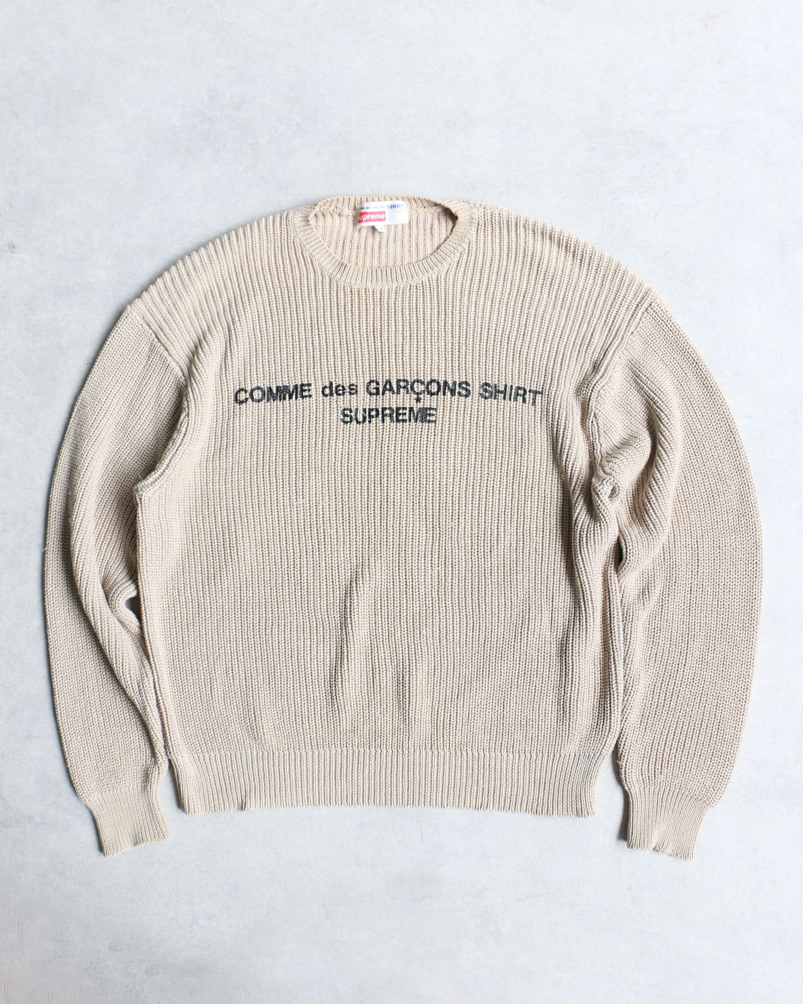 Supreme X comme des garcons セーター L Comme Des Garcons Supreme Tan Sweater - Sz L | eBay