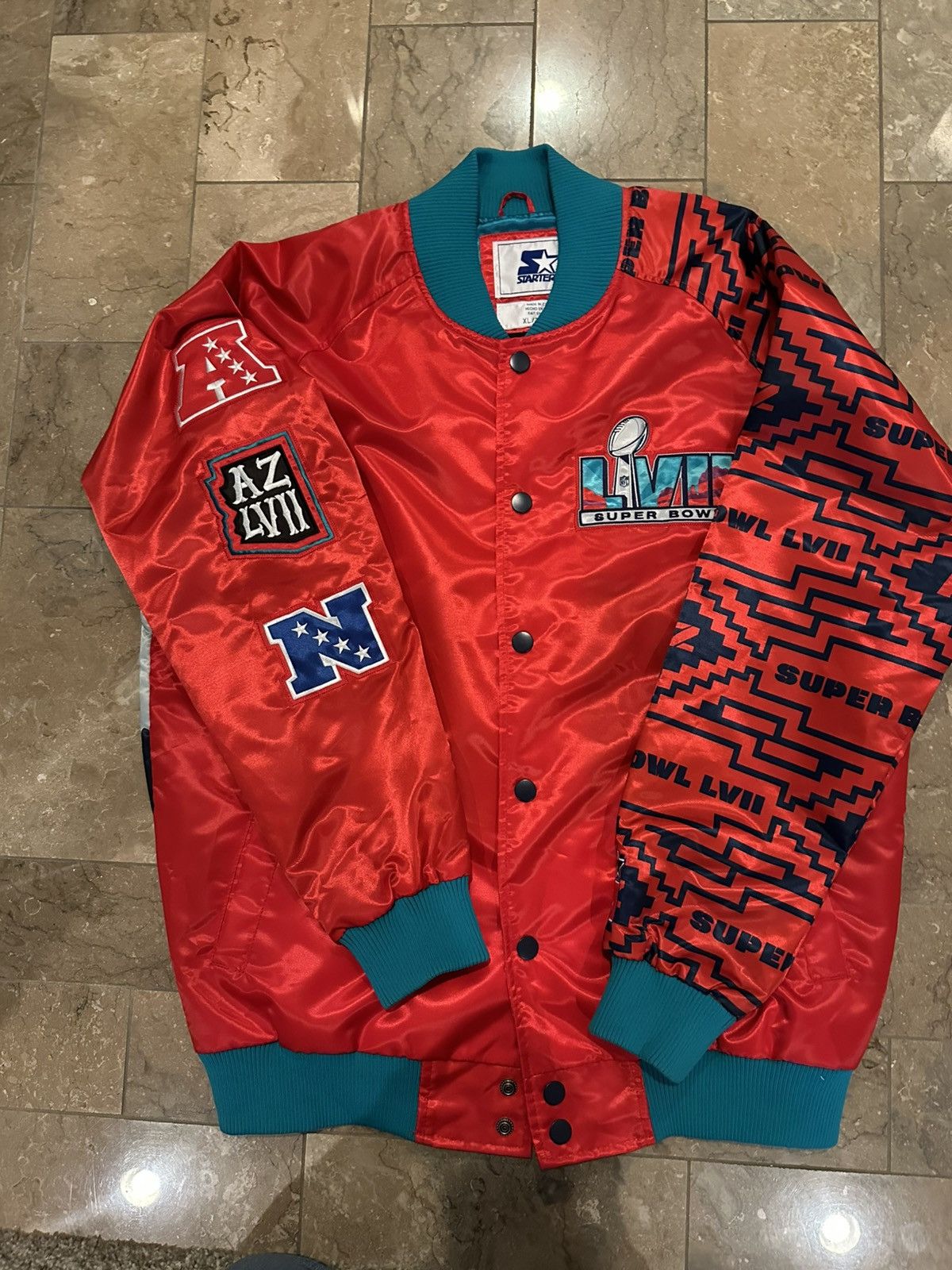 Starter Starter Super Bowl LVII Satin Bomber Jacket XL Size US XL / EU 56 / 4 - 2 Thumbnail