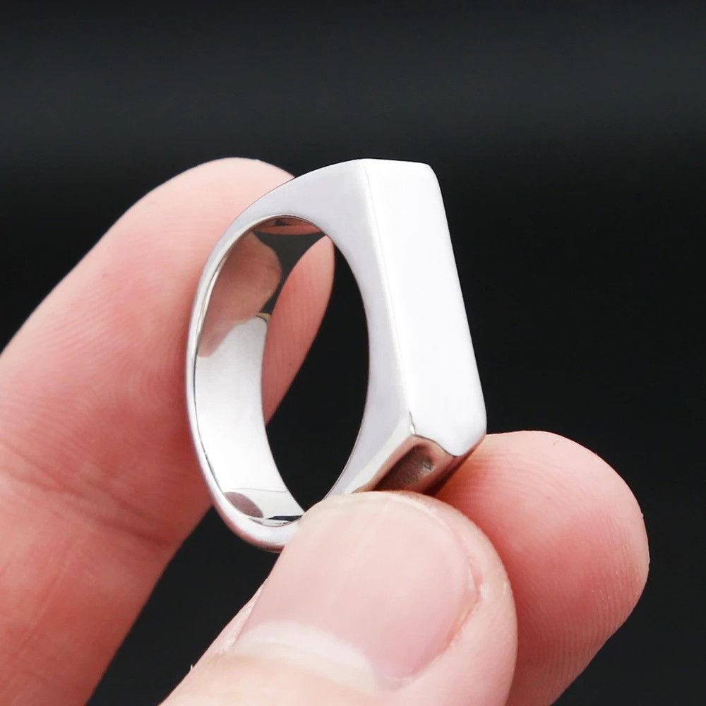 Jewelry Stainless Steel Simple Ring Size ONE SIZE - 2 Thumbnail