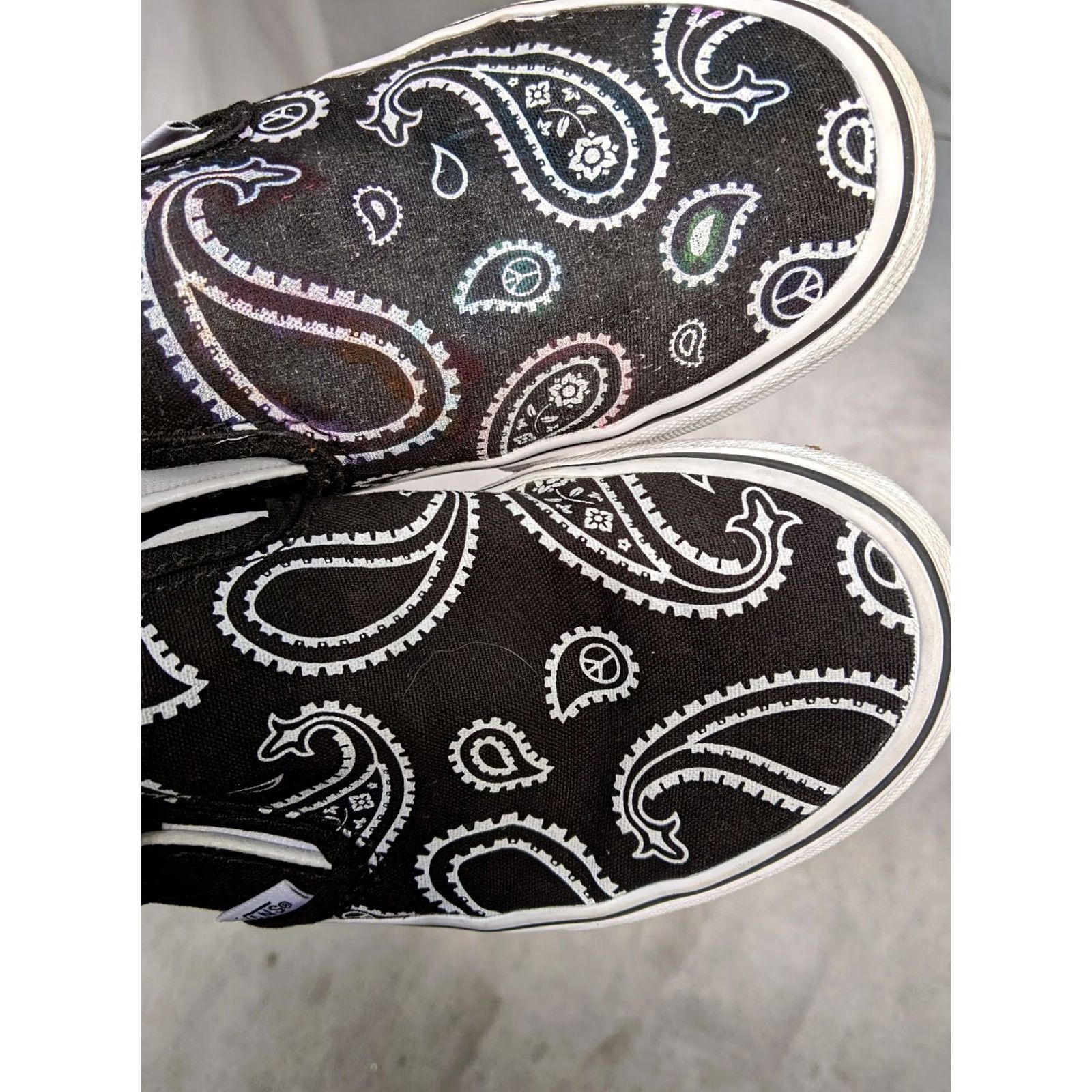 Vans Vans Slip-On Sneakers Womens 6 Black White Paisley Canvas Low Top Coloring Size M / US 6-8 / IT 42-44 - 6 Thumbnail
