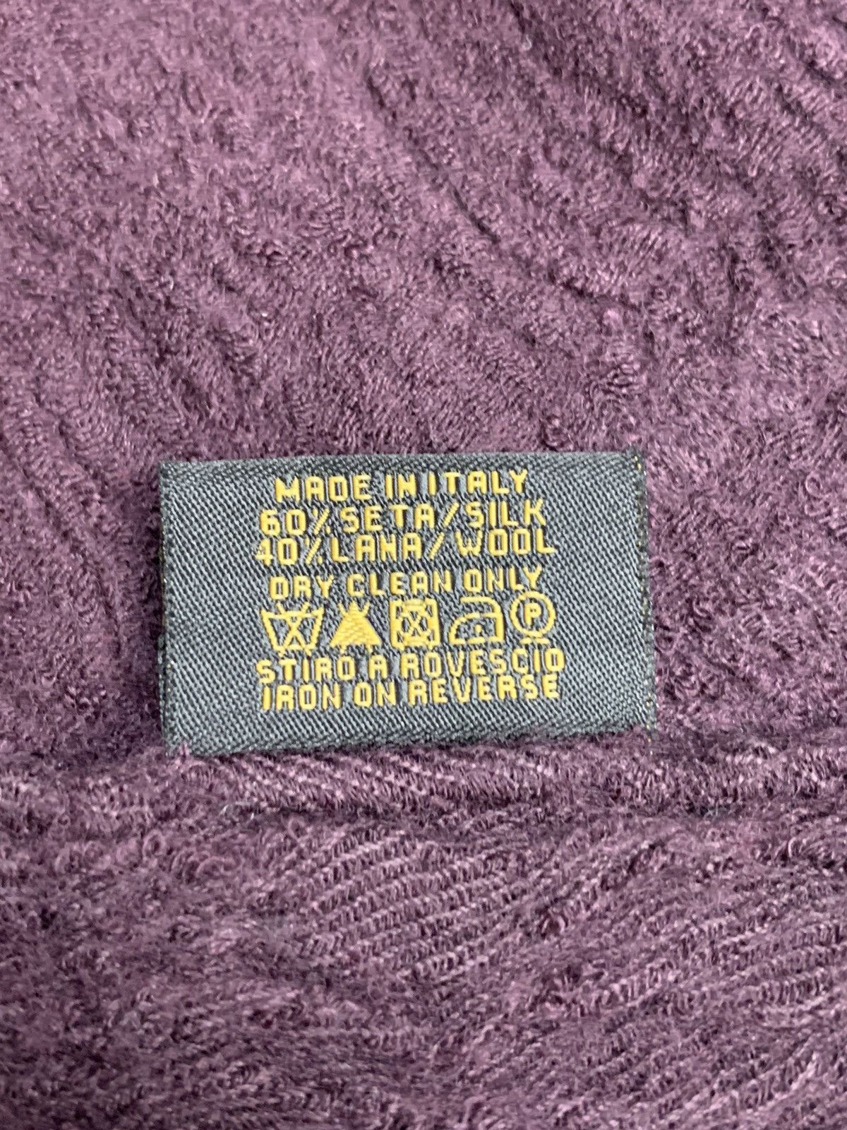 Bvlgari BVLGARI Silk & Wool Monogram Scarf - Deep Plum Size ONE SIZE - 5 Thumbnail