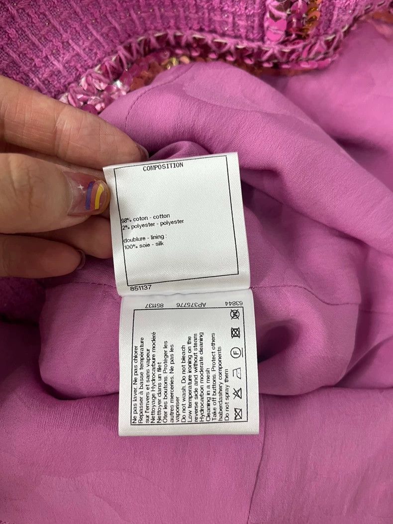 Chanel Chanel 22S rose pink sequin rolled tweed knitted dress Size XS / US 0-2 / IT 36-38 - 6 Thumbnail