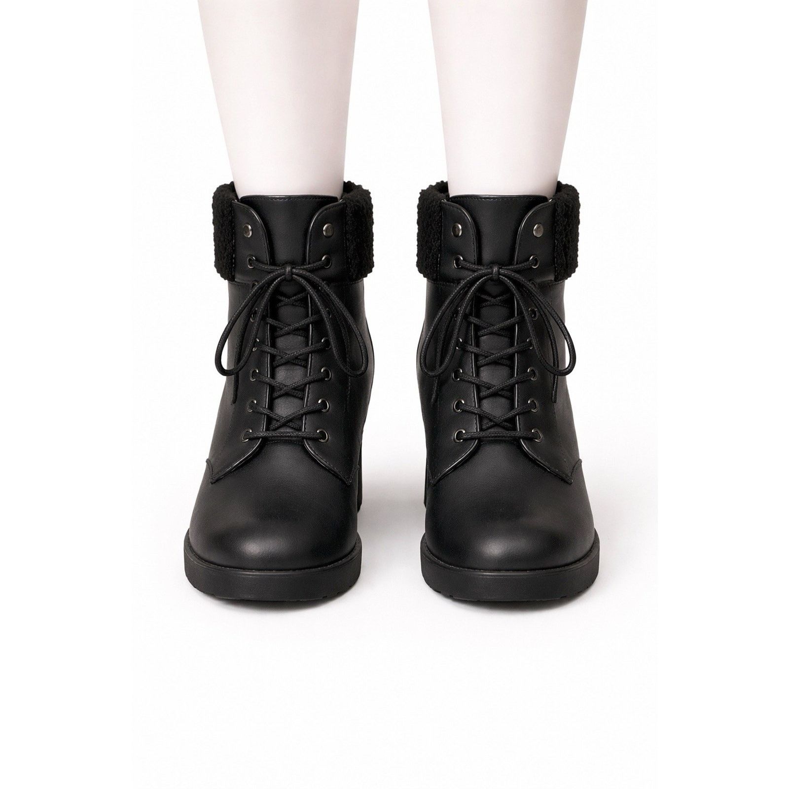The Unbranded Brand Rouge Helium Women’s Black Lace-Up Ankle Boots Heels Size US 8.5 / IT 38.5 - 1 Thumbnail