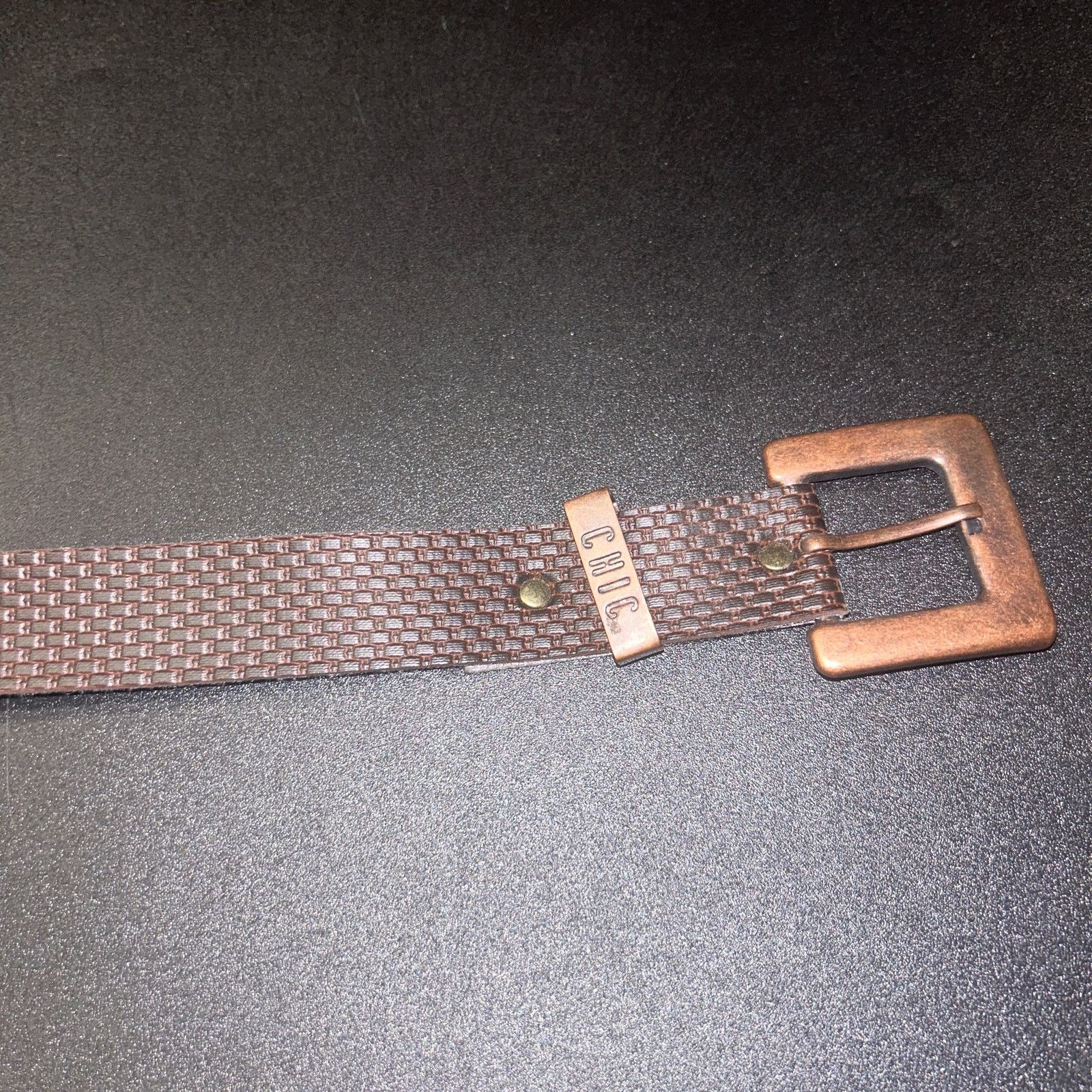 Other Chic Brown Textured Faux Leather Adjustable Belt Size 8 Size ONE SIZE - 5 Thumbnail