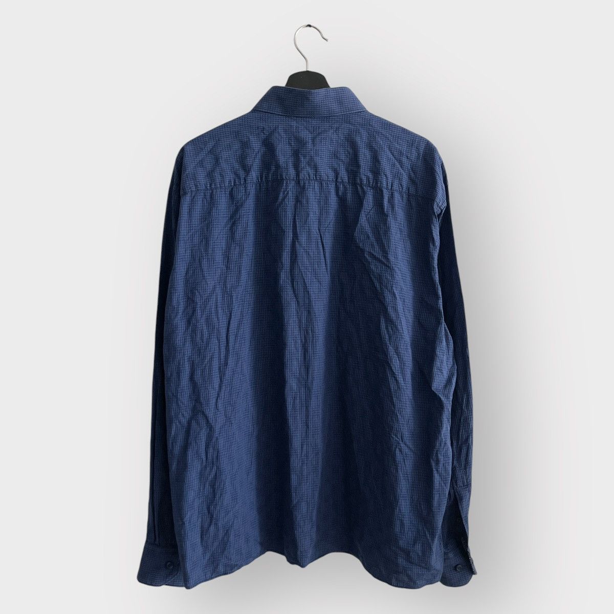 BUGATCHI STEAL! 2000s Bugatchi Blue Flannel Shirt Size US XXL / EU 58 / 5 - 2 Thumbnail