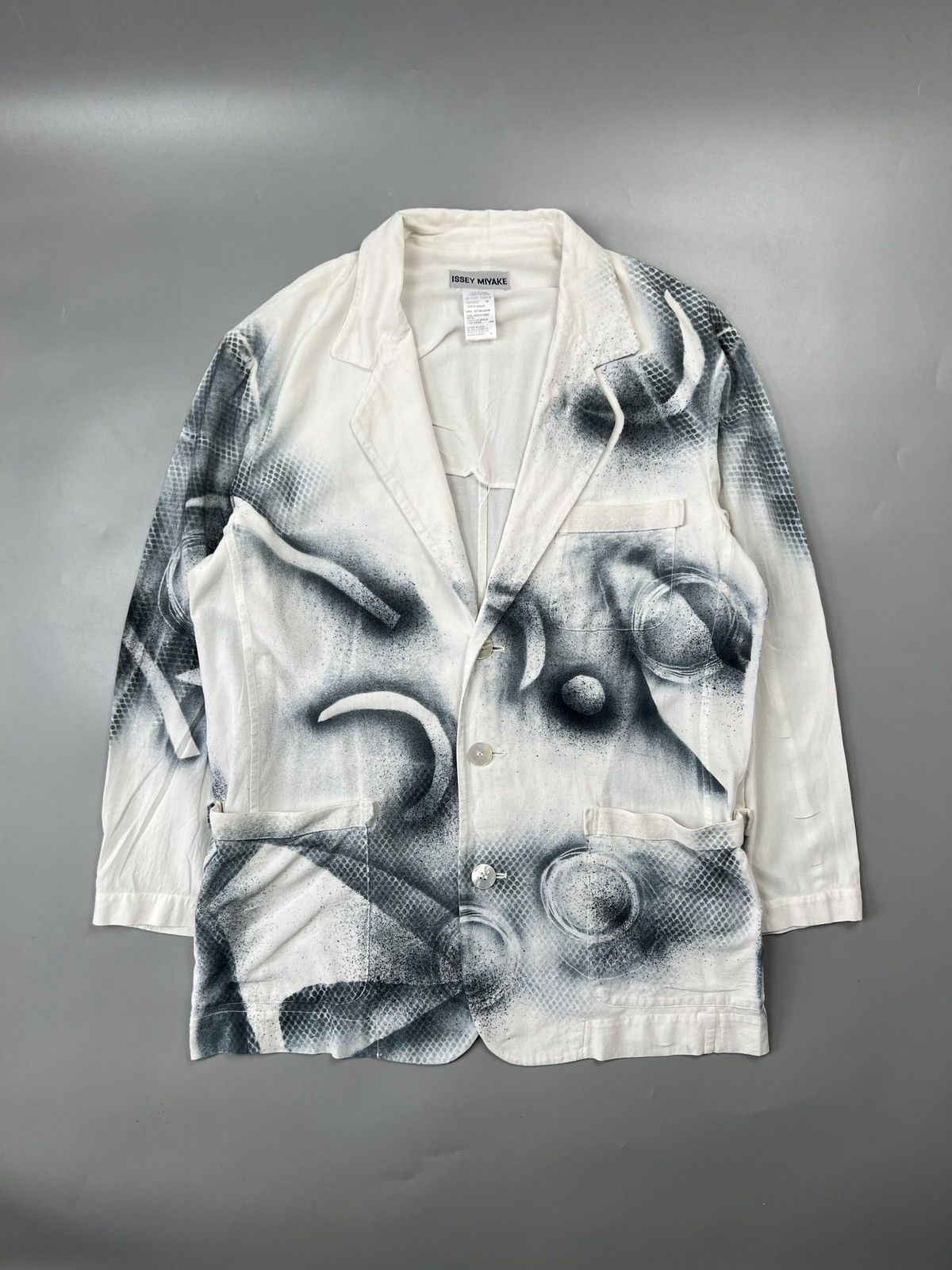 Issey Miyake × Vintage 2000’s Issey Miyake Graphic Pattern Cotton Blazer (Y0545) Size US M / EU 48-50 / 2 - 1 Thumbnail