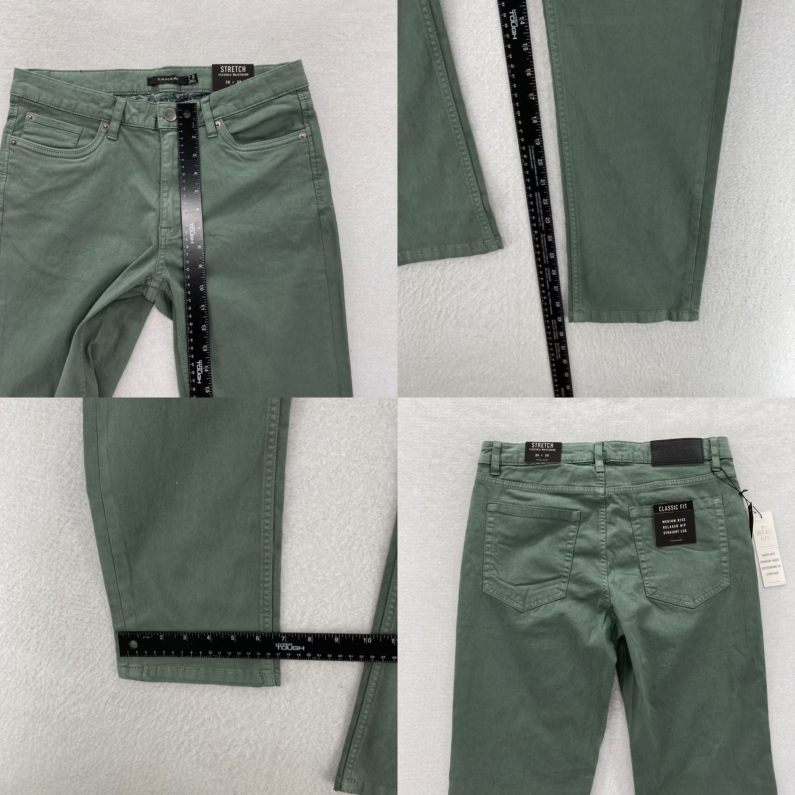 Vintage TAHARI The Do It All Pant Mens 30x30 Green Stretch Waistband Classic Straight Pants Size US 30 / EU 46 - 8 Thumbnail