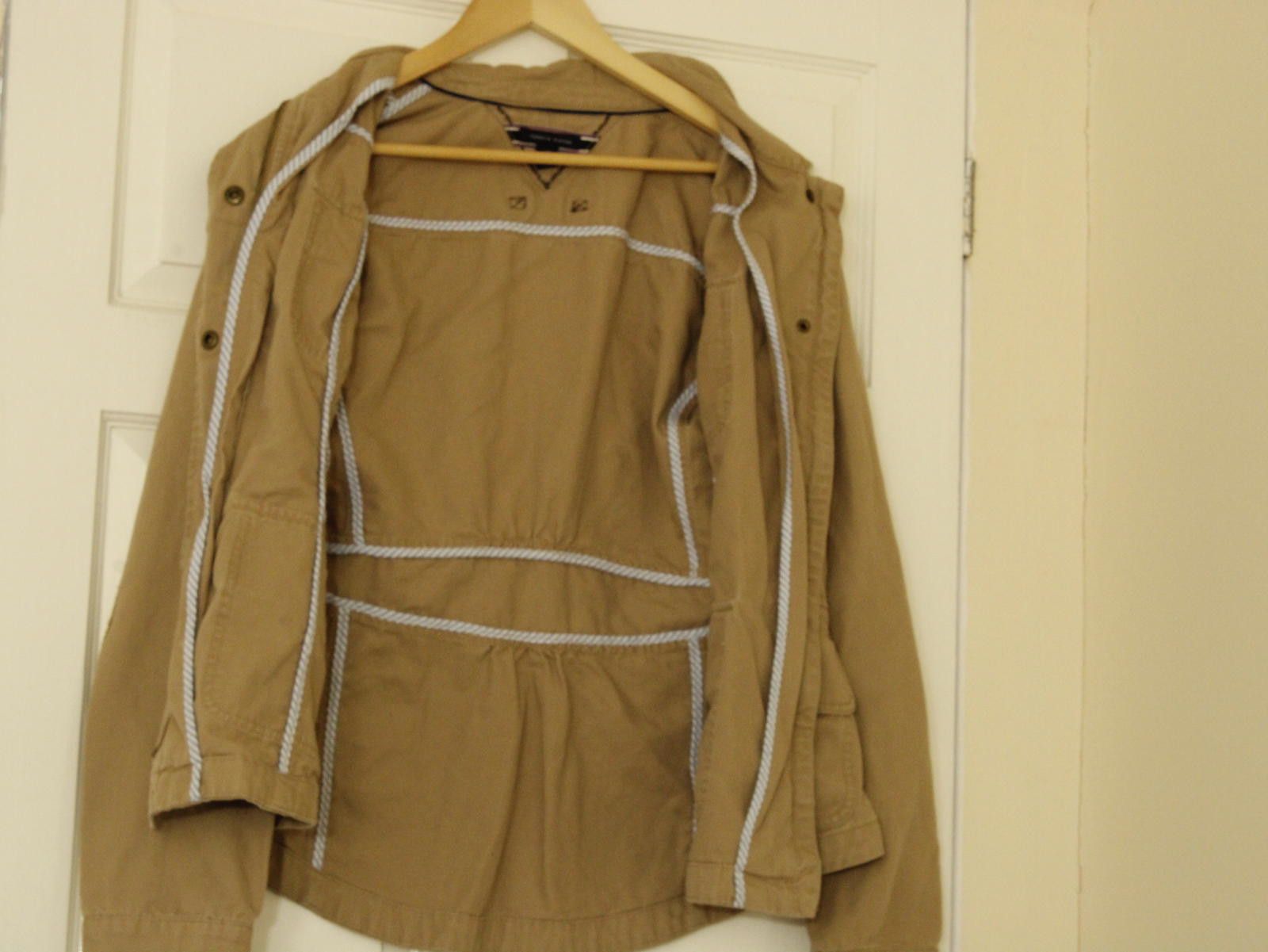 Tommy Hilfiger Beige Tommy Hilfiger Women's Utility Jacket Elbow Patches Size L / US 10 / IT 46 - 3 Thumbnail