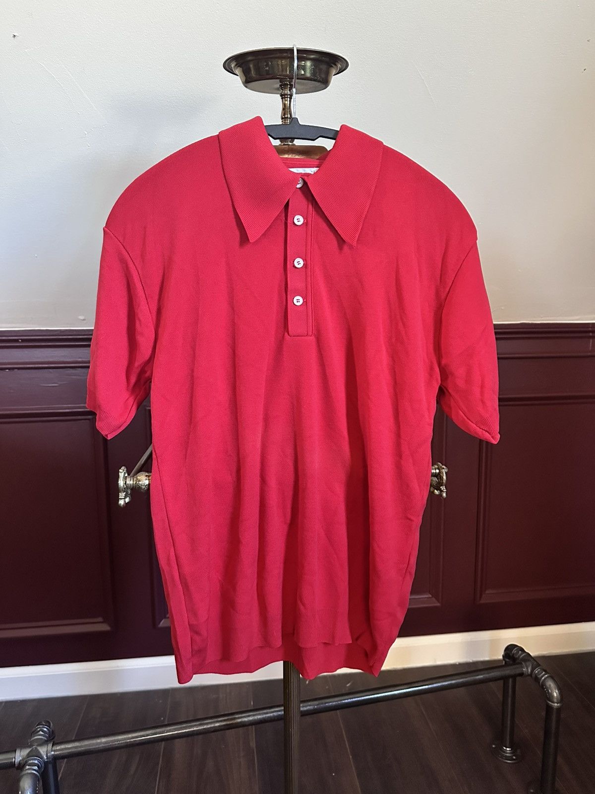 Vintage Ban-Lon MiUSA oversized pointed spread collar red polo shirt Size US M / EU 48-50 / 2 - 1 Thumbnail