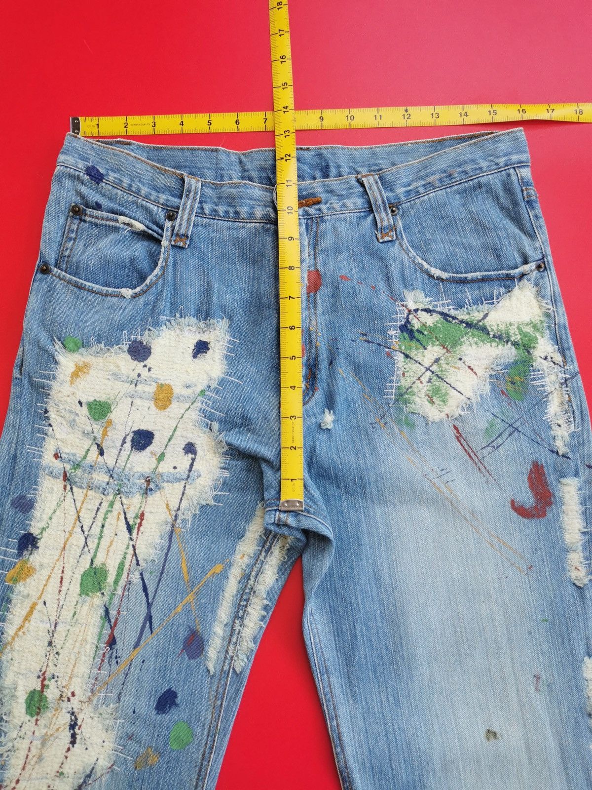 Arts & Science Boro Paint Splatter Dots G-Land Edge Denim Jeans Size US 32 / EU 48 - 12 Thumbnail