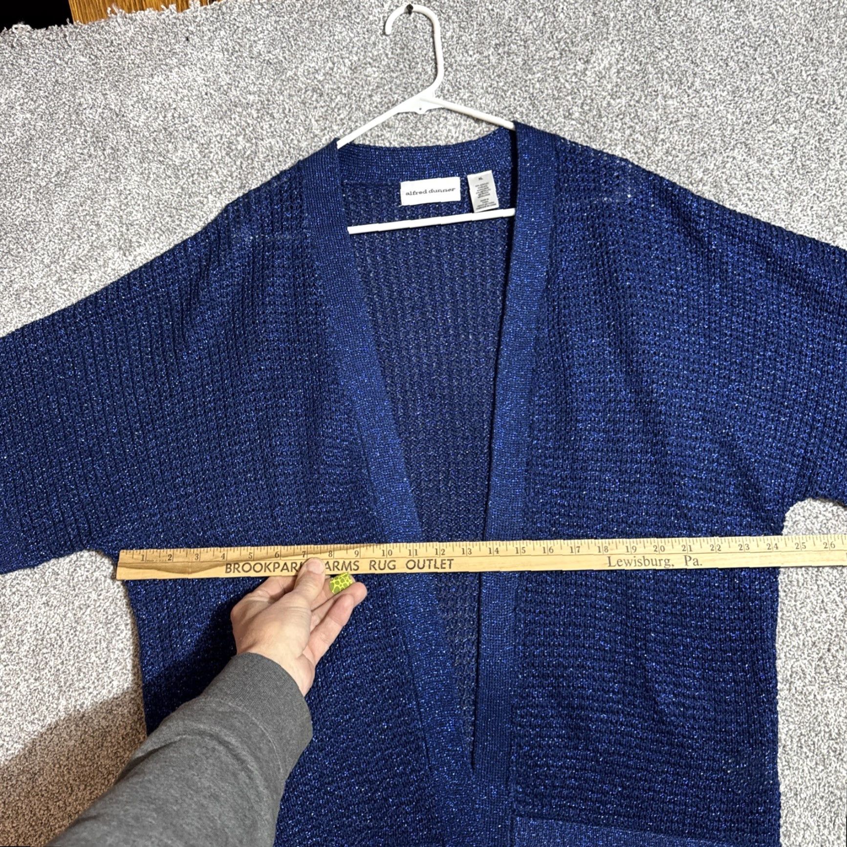 Vintage Alfred Dunner Cardigan Sweater Womens XL Blue Sparkly Chic Evening Wear Size XL / US 12-14 / IT 48-50 - 4 Thumbnail