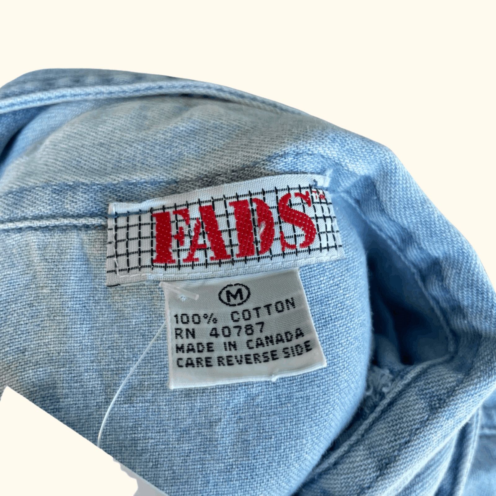 Vintage VTG Shirt Dress | Fads Light Blue Denim | 90s Utility Femme Size M / US 6-8 / IT 42-44 - 5 Thumbnail