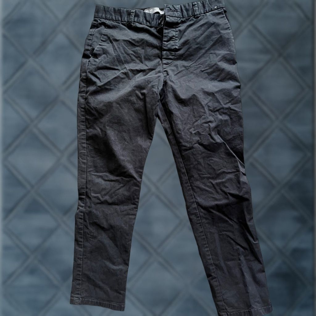 Denim & Co. Denim & Co. Stretch Chino Pants Men's Size W34xL30 Black Slim Fit Flat Front Casual Workwear Size US 34 / EU 50 - 1 Thumbnail