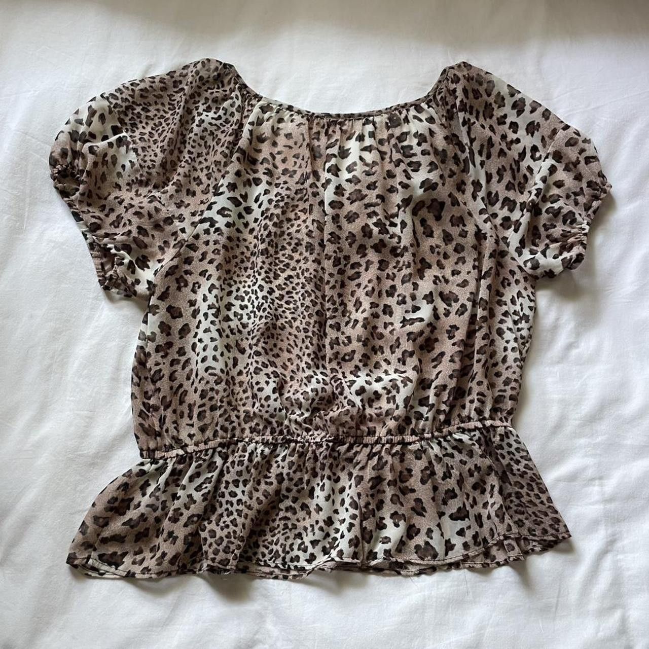 Vintage Semi sheer leopard print blouse size large Size L / US 10 / IT 46 - 7 Thumbnail
