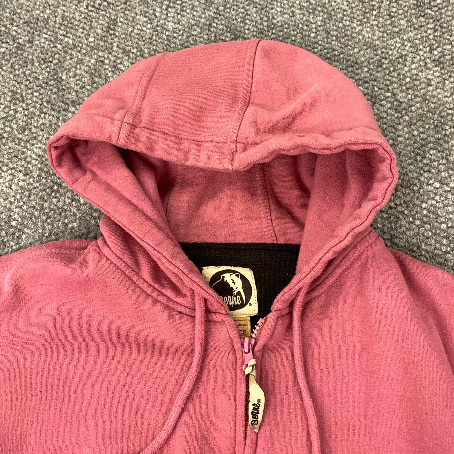 Vintage Berne Hoodie Womens Size 2XL Red Thermal Waffle-knit Lining Zip Knit Activewear Casual Pullover Hooded Lined Womens 2XL Red Knit Size XXL / US 16-18 / IT 52-54 - 4 Thumbnail