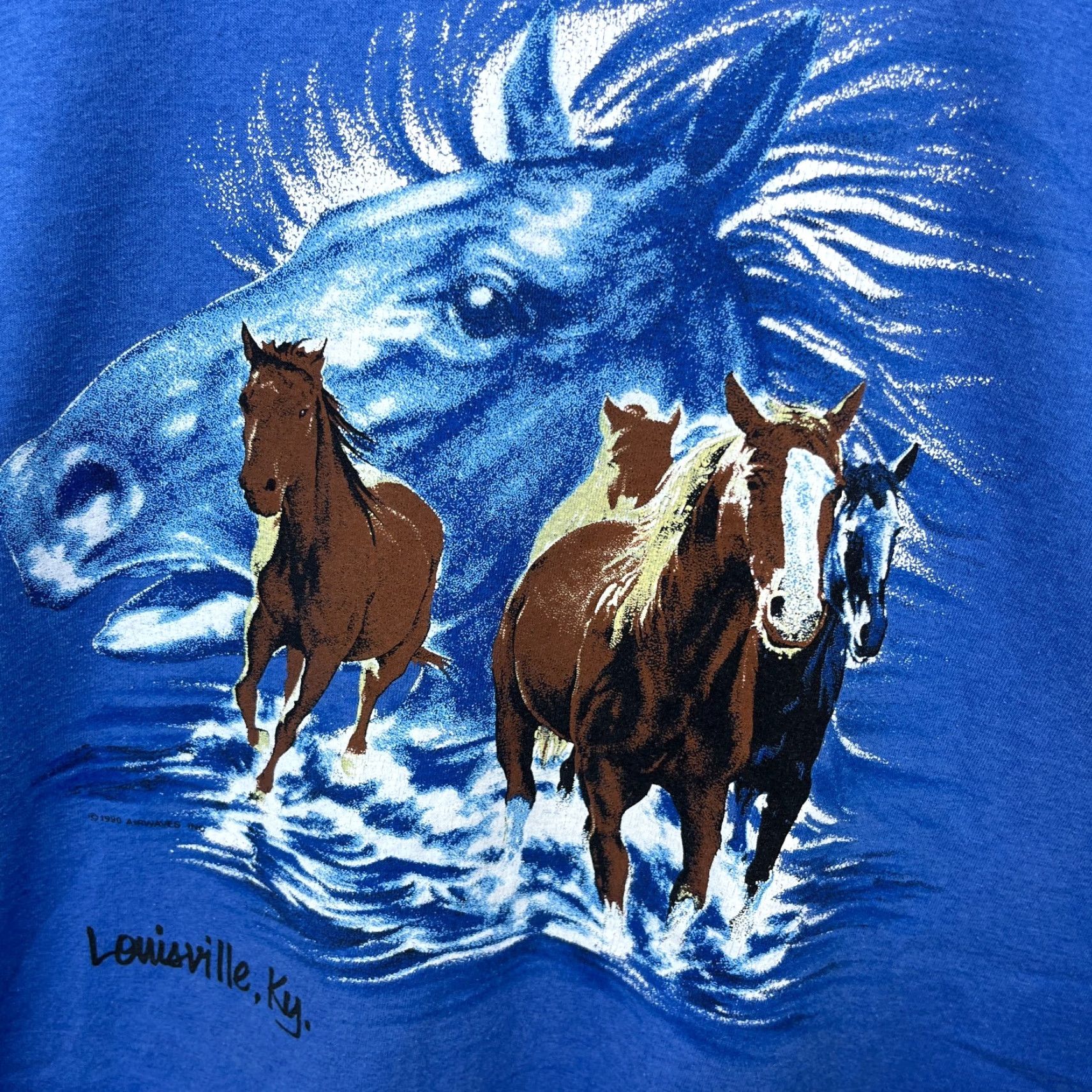 NFL VINTAGE NFL T-Shirt Men XL Blue 90s Horse Art Animal Nature Sports Shirt Size US XL / EU 56 / 4 - 3 Thumbnail