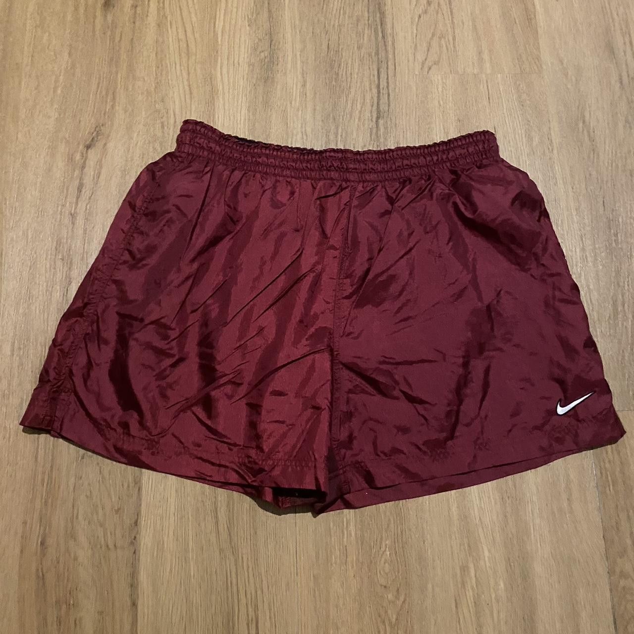 Nike 90s Vintage Burgundy Nike sportswear shorts Size US XL / EU 56 / 4 - 1 Thumbnail